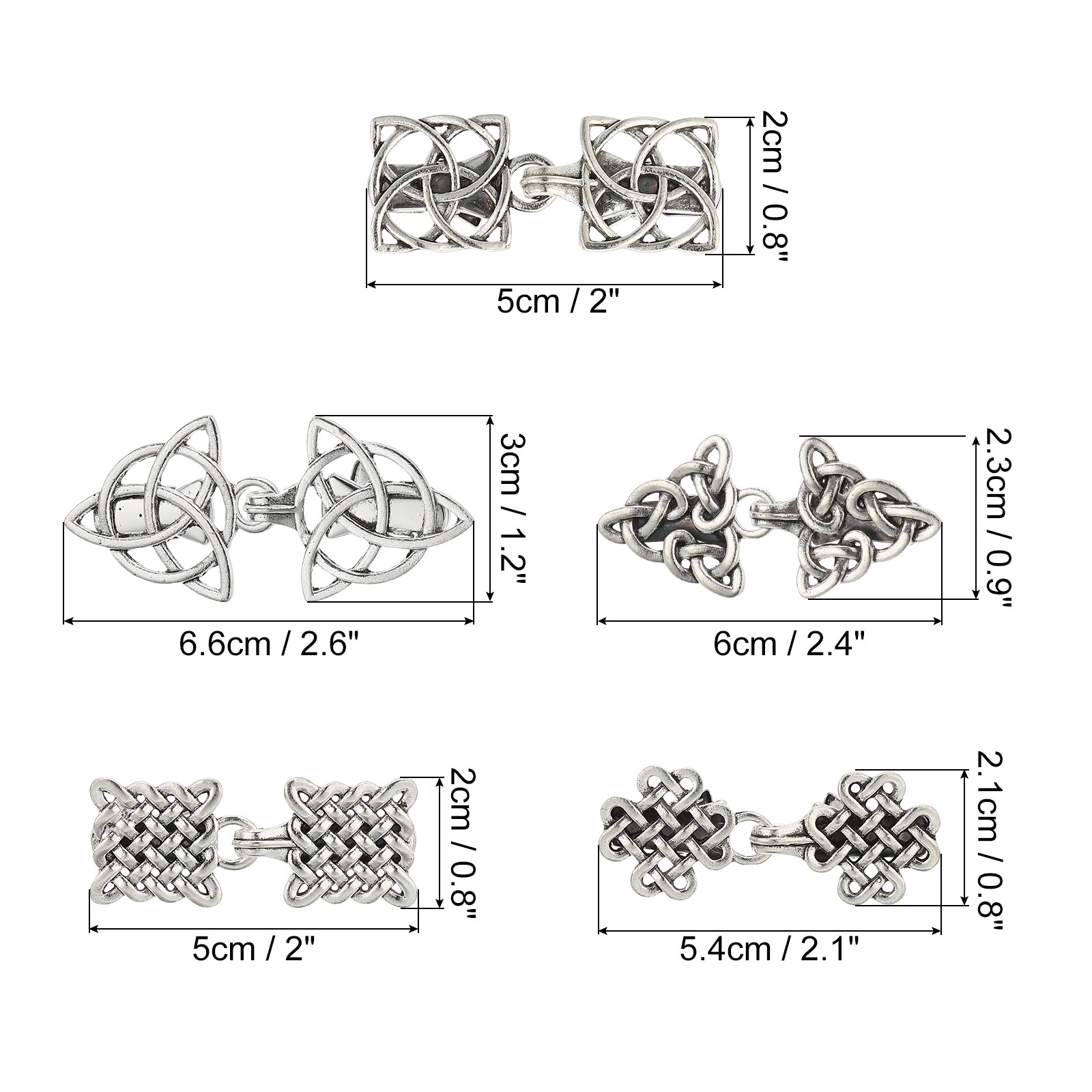 Cloak Clasp Set, 5Pcs Alloy Sweater Clips Retro Cardigan Buckles, Multi Styles