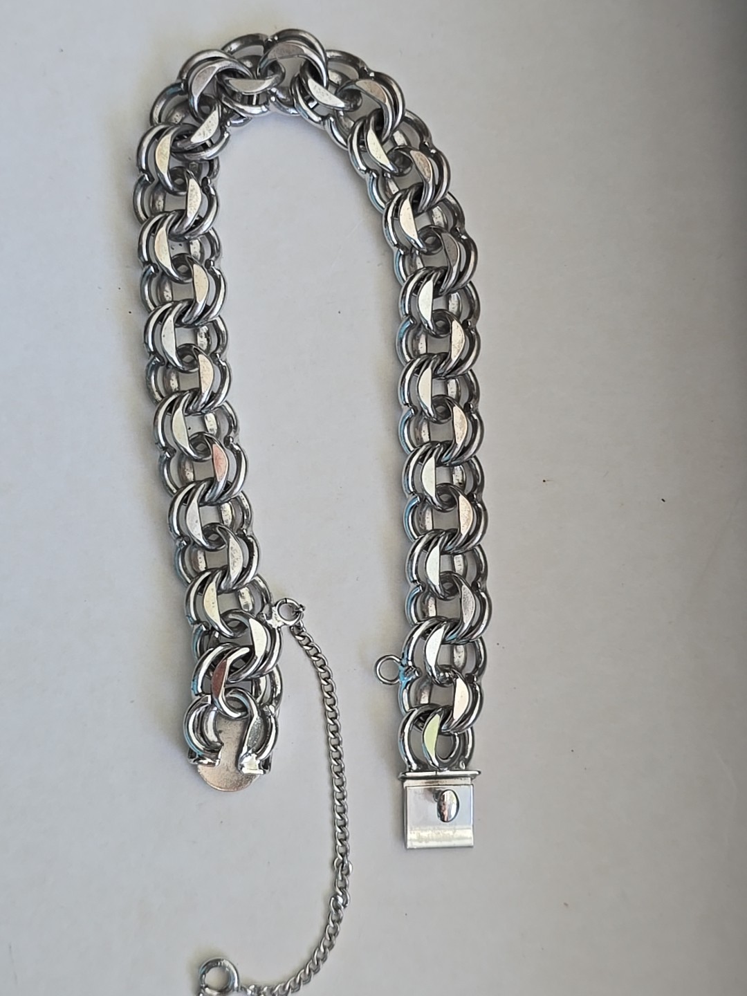 BALLOU STERLING SILVER STARTER CHARM BRACELET DOUBLE LINK