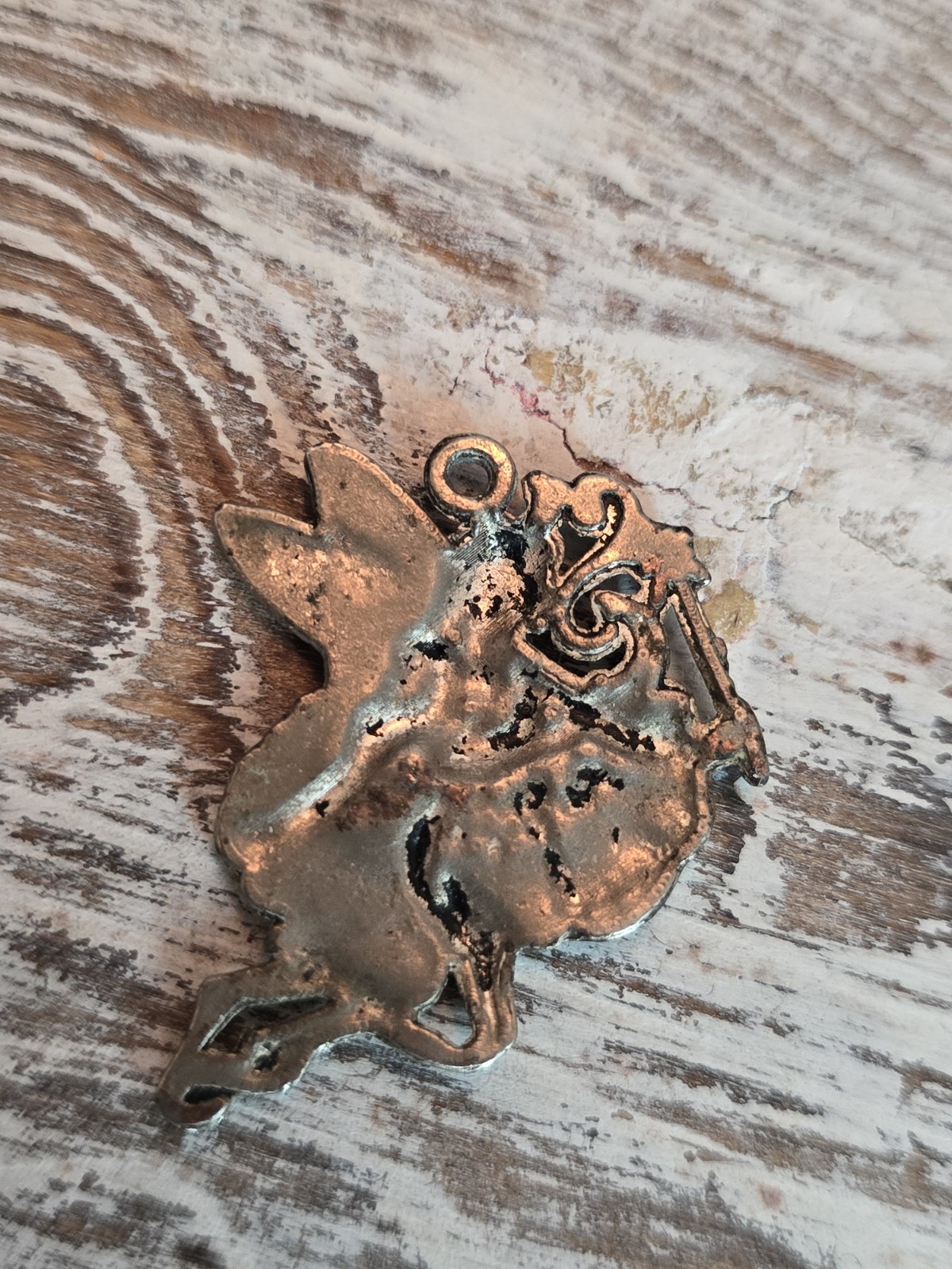 Vintage Fairy Ballerina Pendant Charm Silver Tone Winged Dancer Whimsical #492