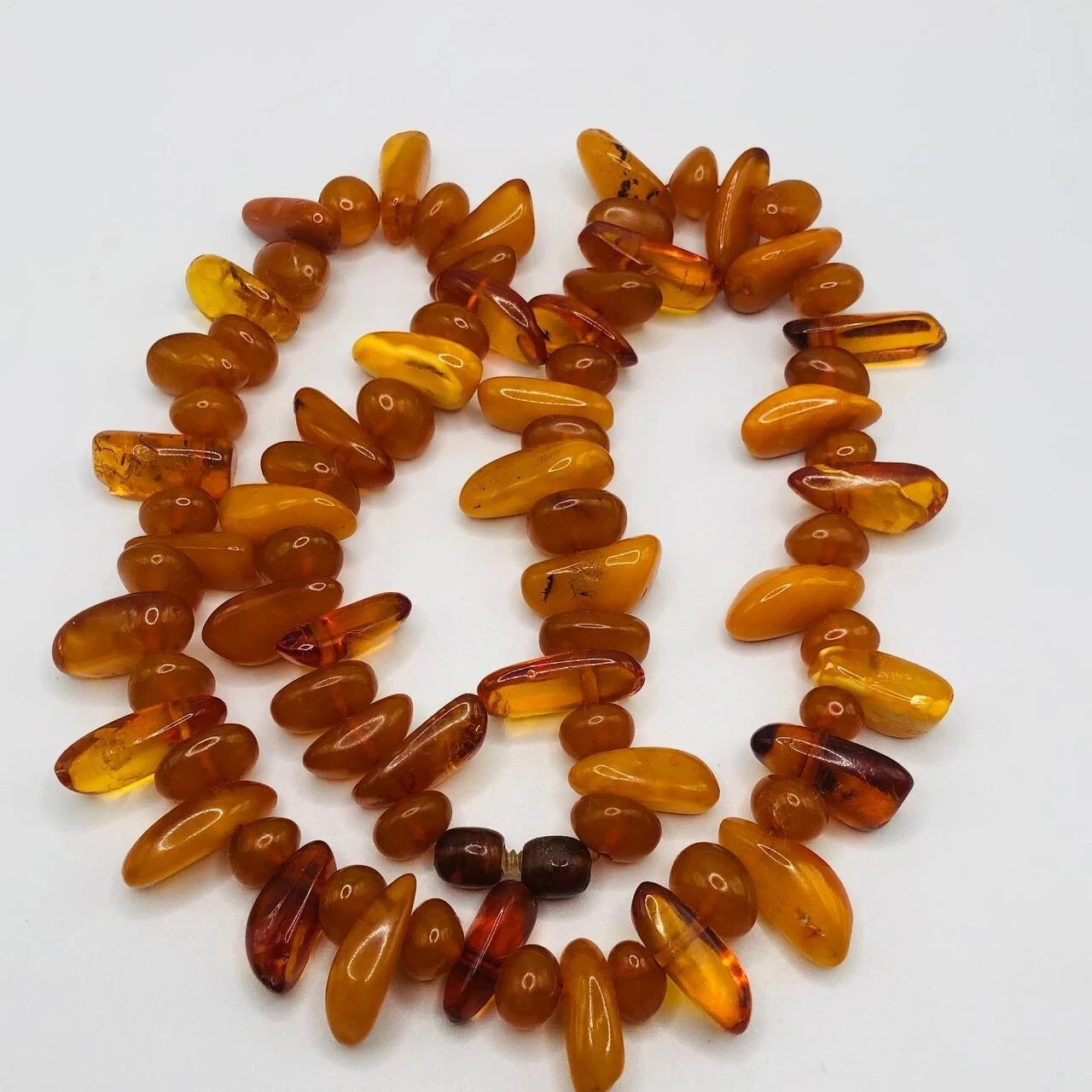 Ukrainian Butterscotch Genuine Amber Beads Necklace 44g 20″ length