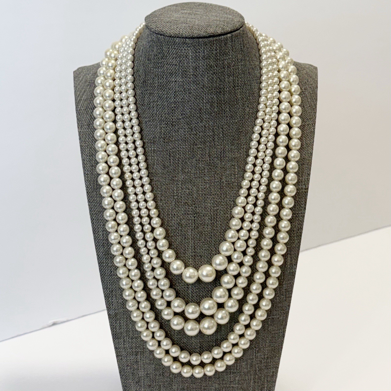 Vintage Sarah Coventry Contessa 5-Strand Faux Pearl Convertible Necklace 1966