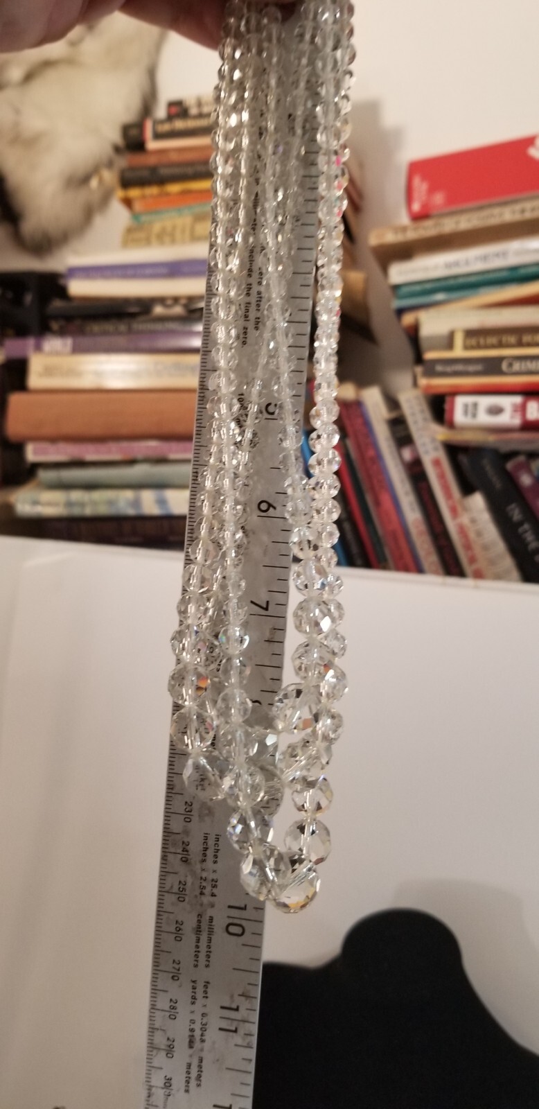 Vintage Multi Faceted Crystal Glass Beaded Necklace On Chain Lot of 2 Stunning
