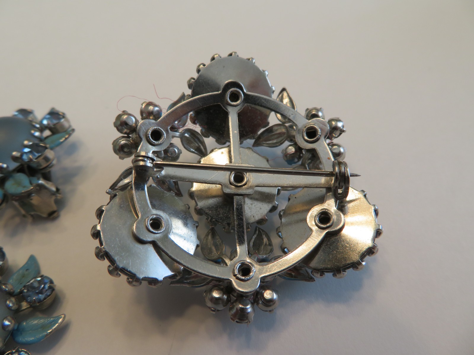 Vintage Weiss NY (marked) Brooch and Earrings Set