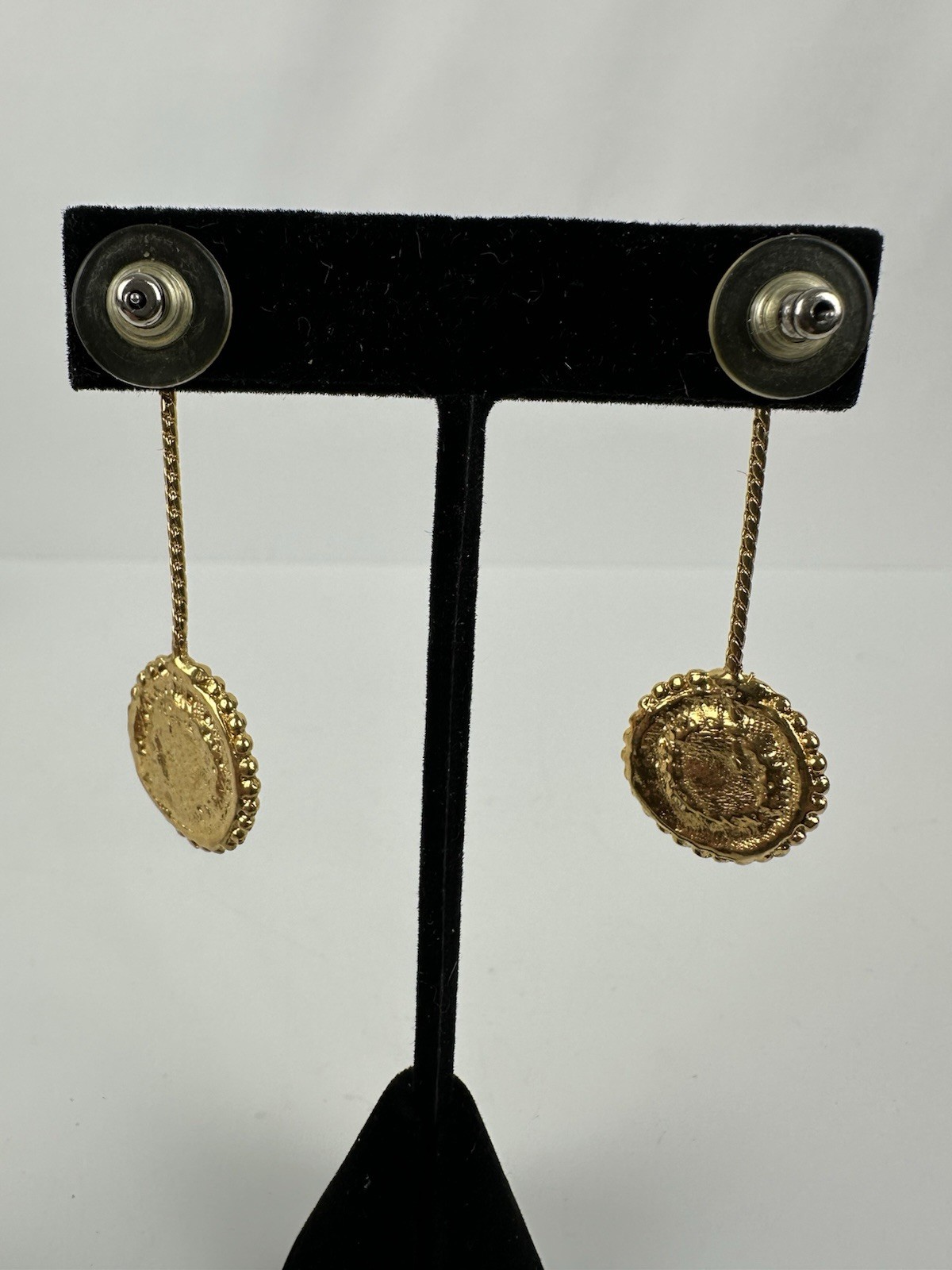 Vintage Clip On Pink And Mustard Yellow Dangle Earrings From Estate