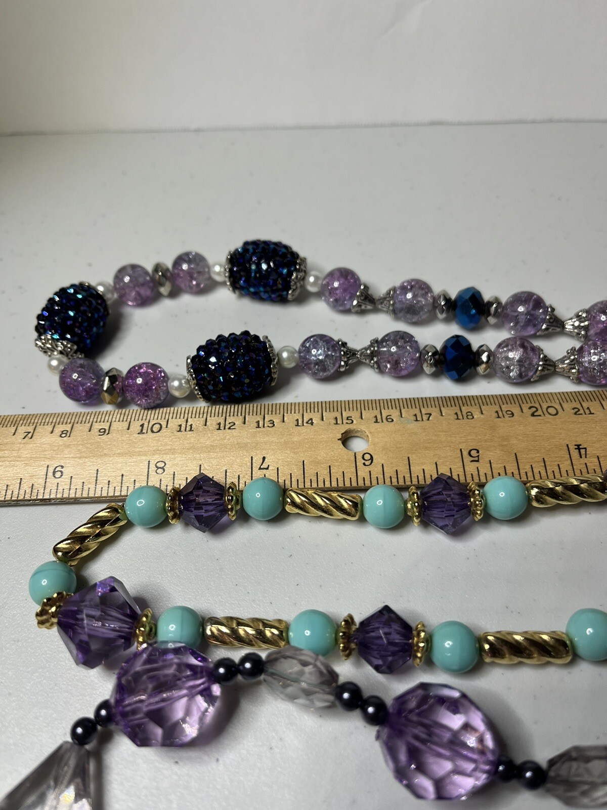 Lavender and Purple Costume Jewelry Necklaces with Lobster Claw Clasps Lot of 3