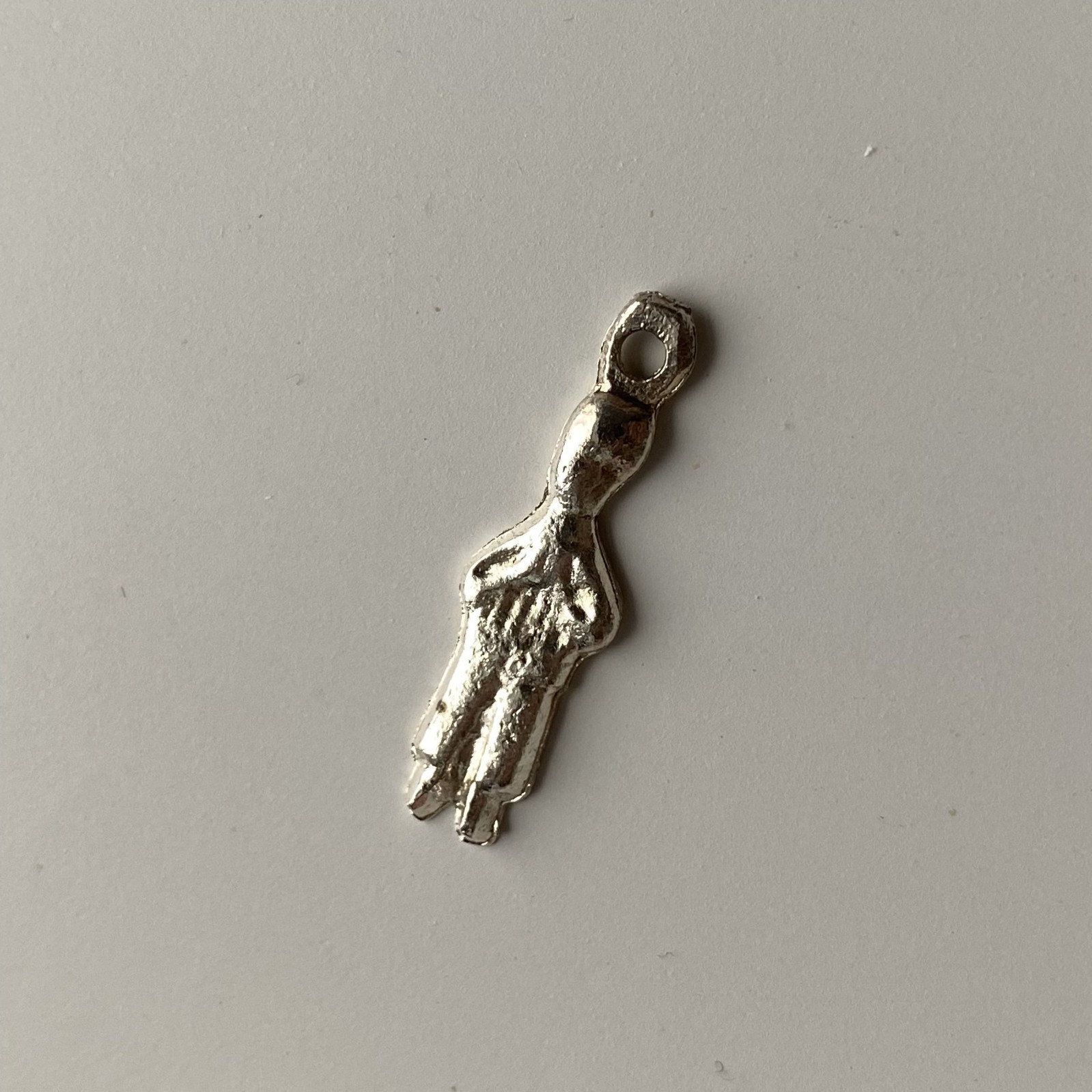 Vintage Mexico Milagro Charm Mexican ExVoto Religious Pendant Amulet Silver Tone