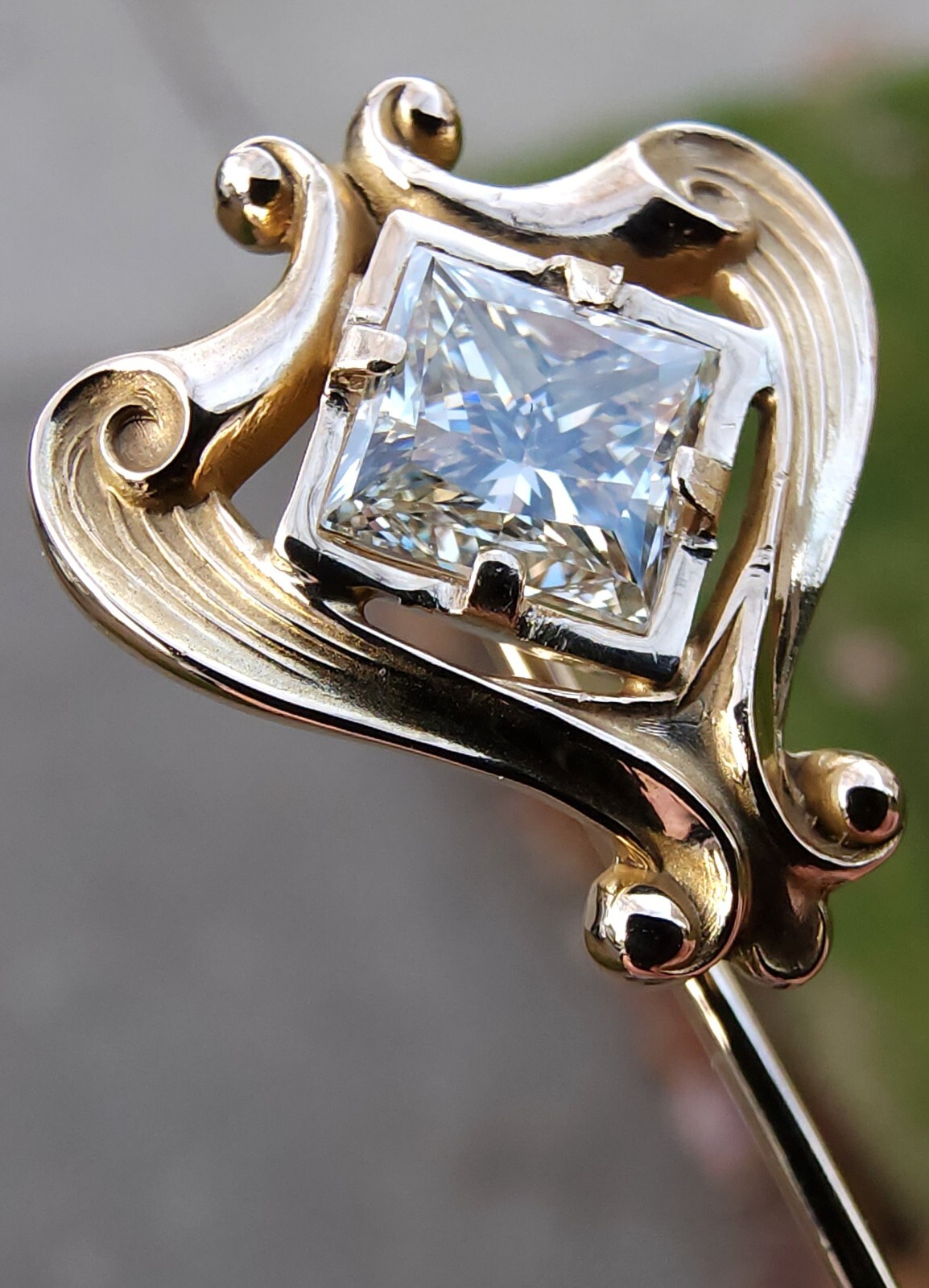14k Stick Pin & 0.78ct Diamond 🔥 Modified Reclaimed Antique 🔥 VIDEO