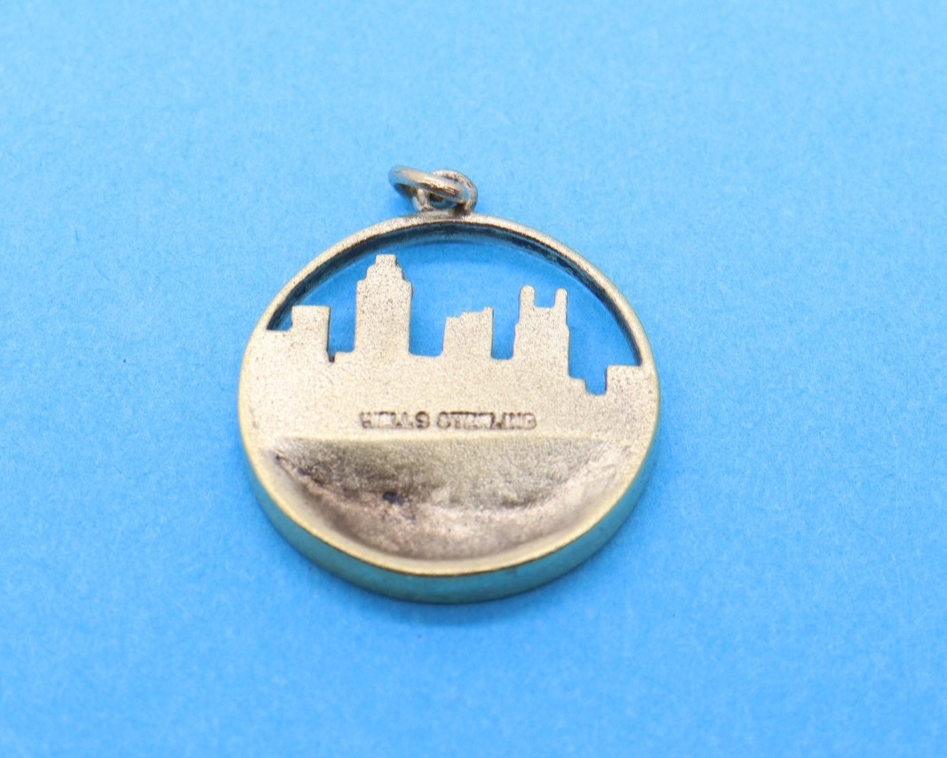 Vintage Wells Sterling Silver Gold Wash Kansas City 7/8″ Pendant Charm