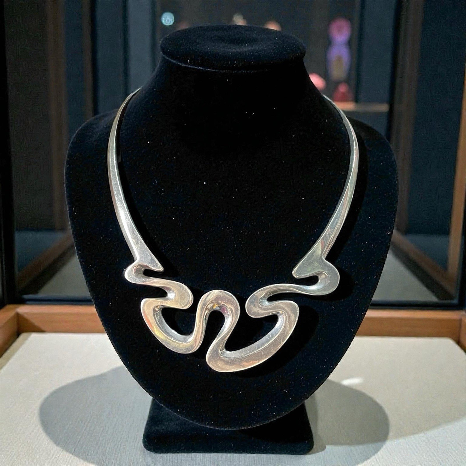 Dominique Dinouart Modernist sterling silver choker necklac 73g