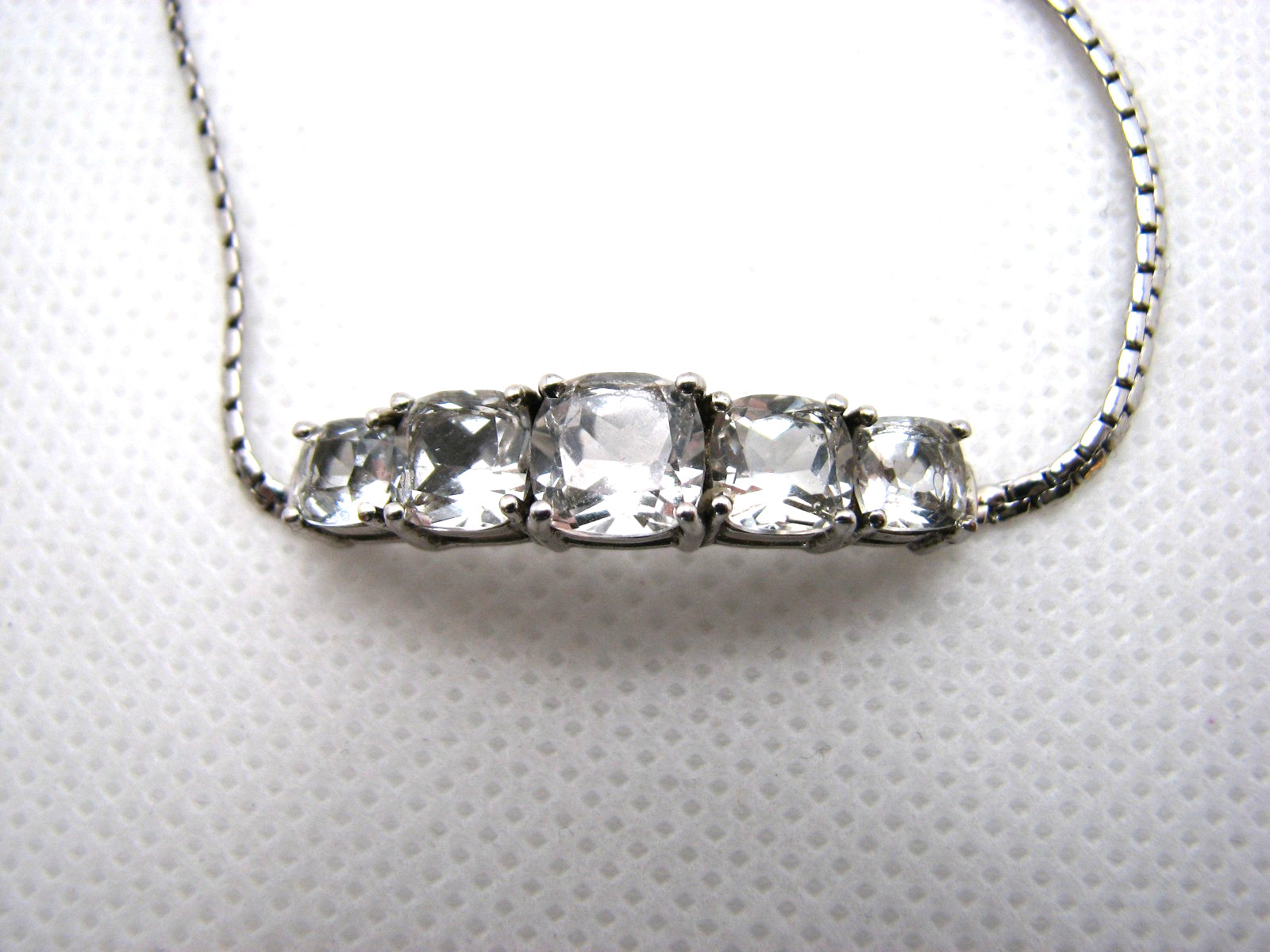Vintage 925 Sterling Silver White Topaz Gemstone 4-Pc. Parure Set