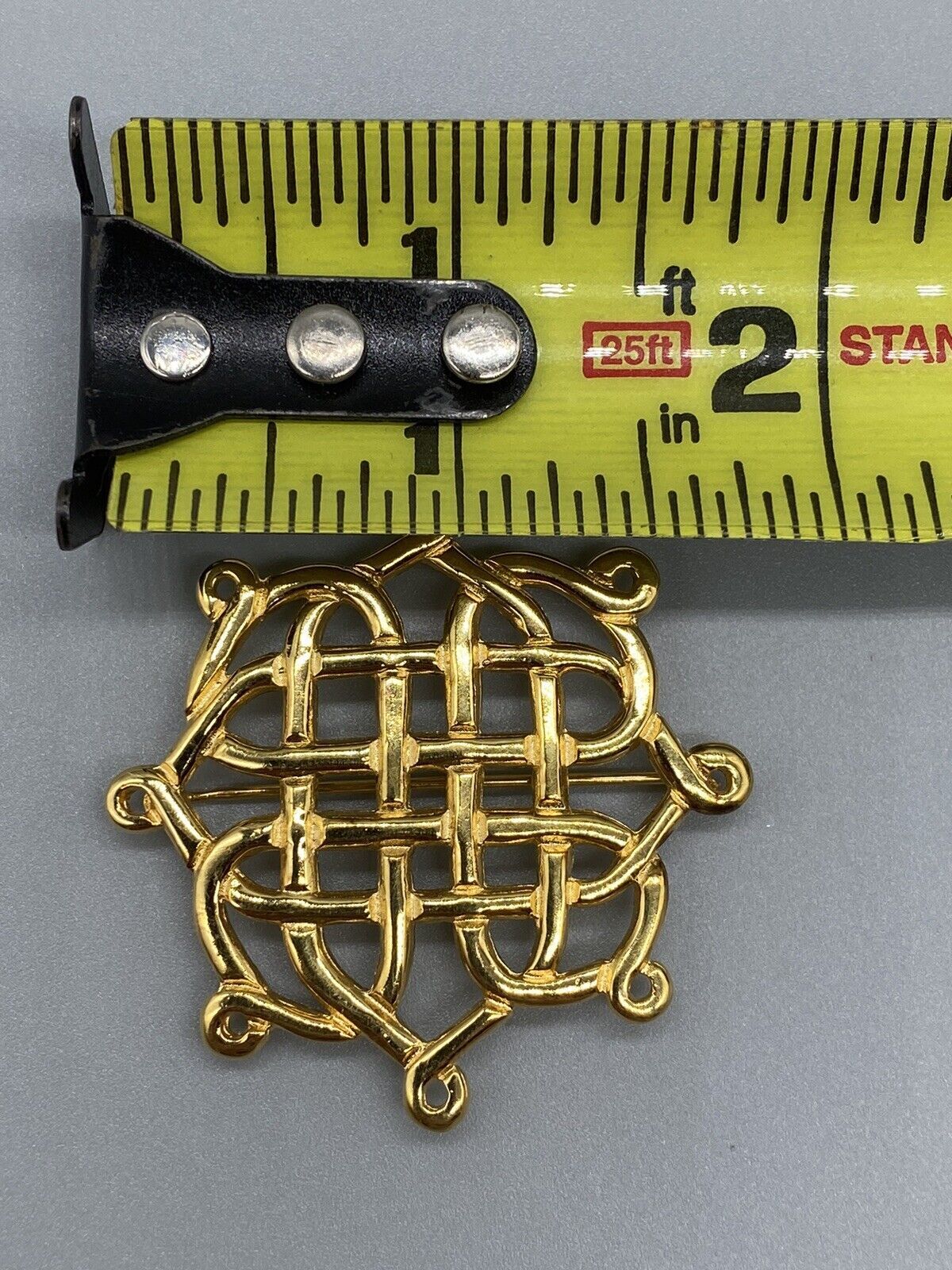 VTG H & H Sterling Gold Plated Celtic Knot Brooch Pin Pendant Hand and Hammer