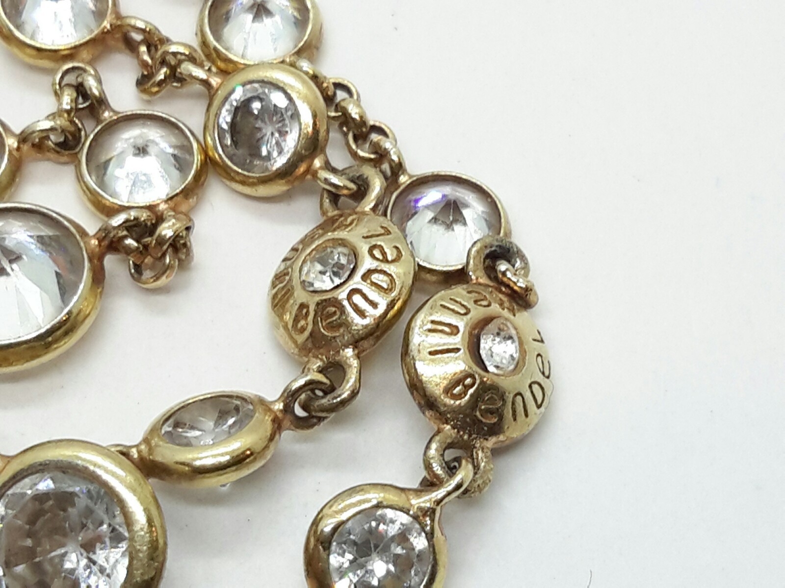 HENRI BENDEL New York Sterling Silver Crystal Charm Bracelet 925