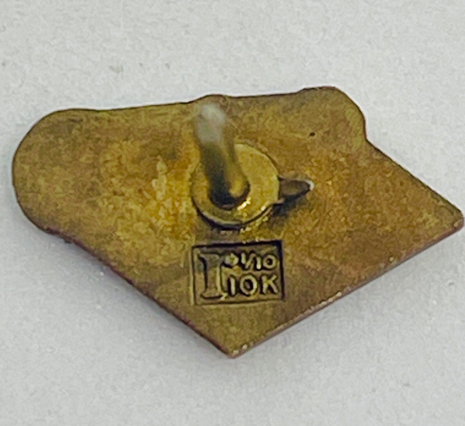Vtg 1/10 10K Gold 100 Year Art Deco Era Lapel Pin Back 1.00 grams 1 cm Signed