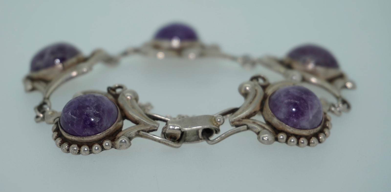 Los Castillo Sterling Silver & Amethyst Bracelet #695