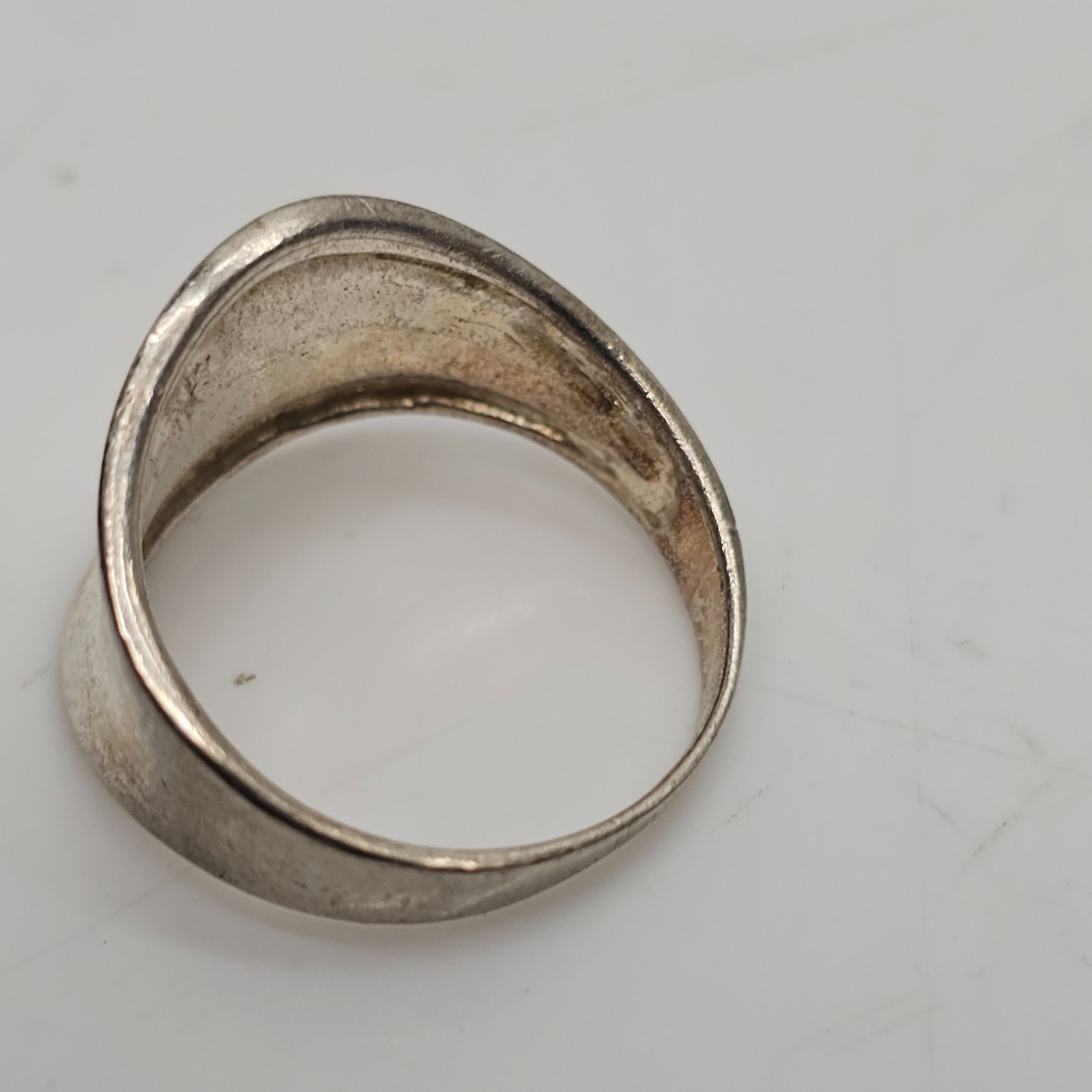 CW Sterling Silver 925 Ring Size 7.5 3.89g Wide Band Vintage Jewelry