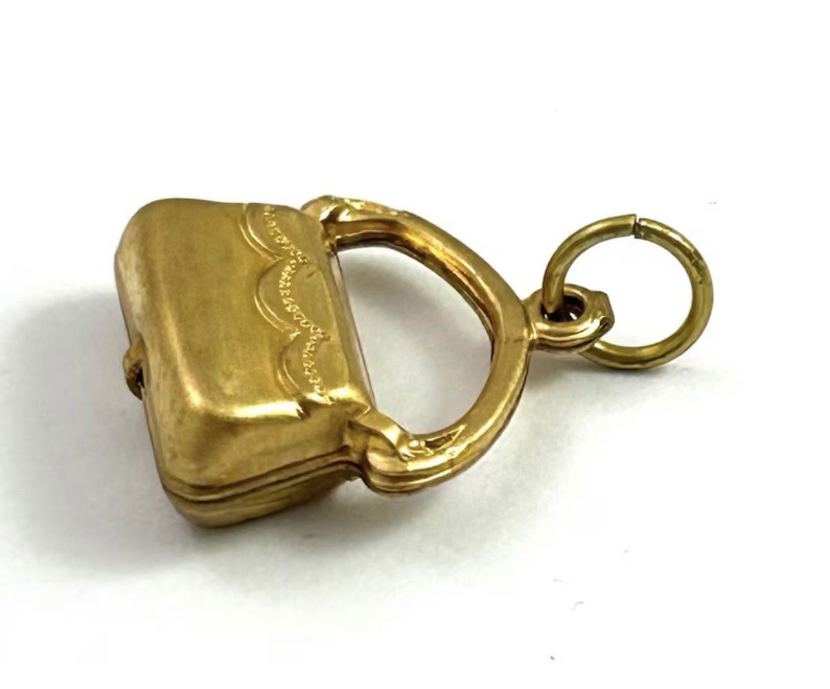 Vintage Charm Pendant Brass Purse Charm Vintage Jewelry Charm For Women Gift