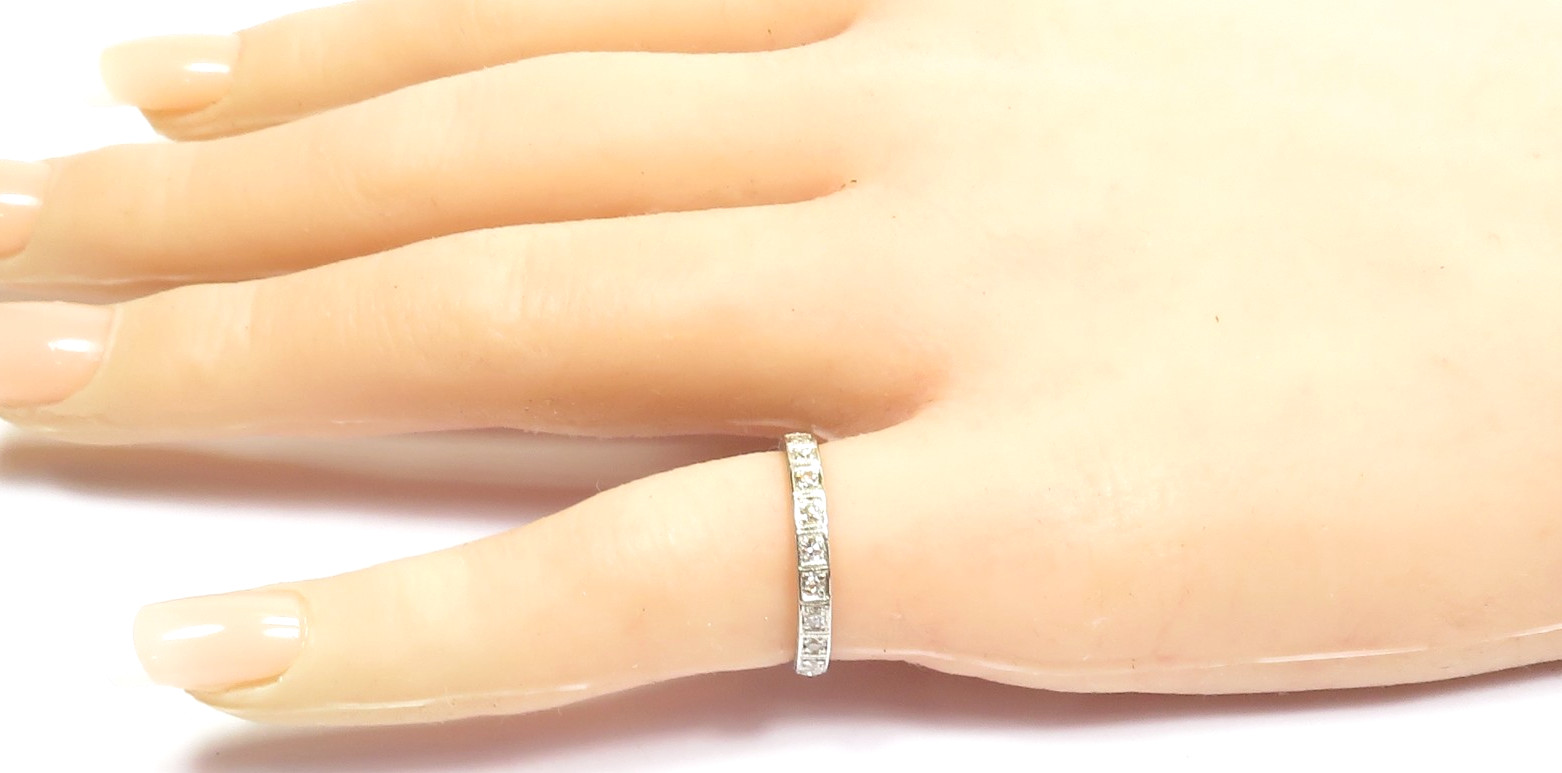 Antique Art Deco 1920’s Wedding Eternity Platinum Band Size 5.5 UK-K1/2 EGL USA