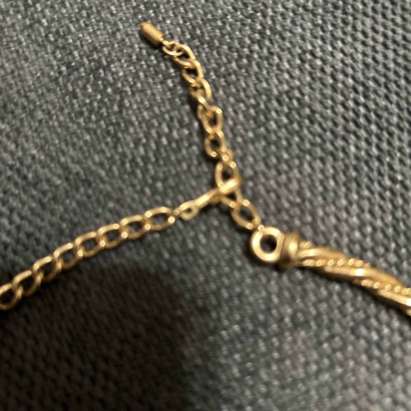 Vintage Gold Knot Hinged Link Rope Nevklace