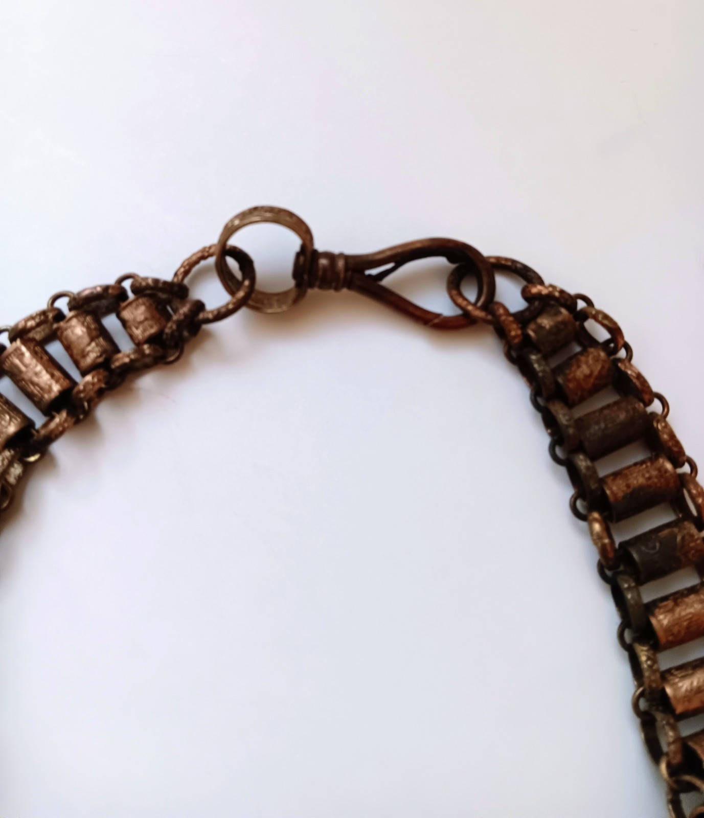Antique Ornate Victorian Era Silver Plate Brass Book Chain Sword Hanger/watch