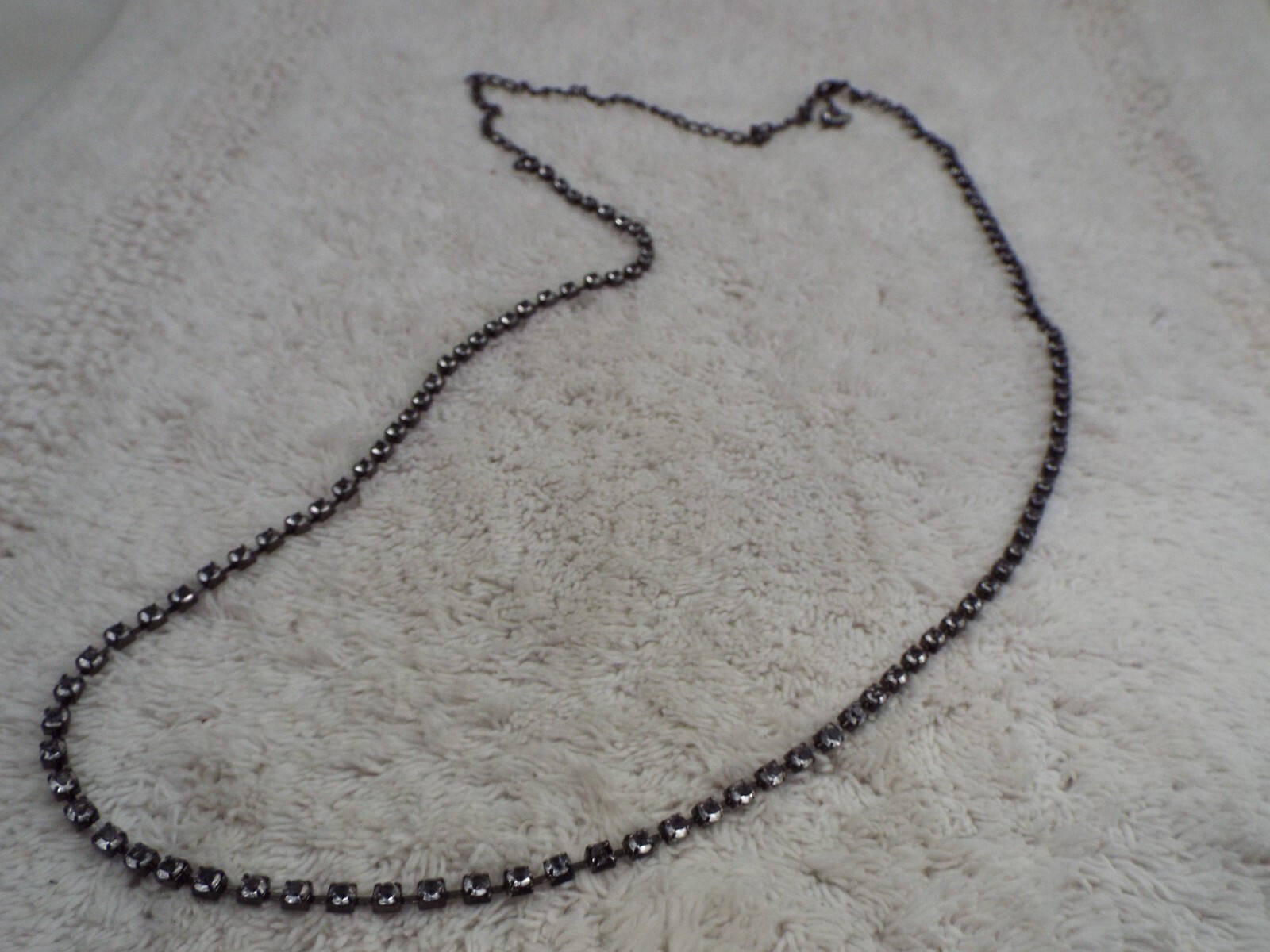 Gunmetal Faux Rhinestone Necklace (A53)