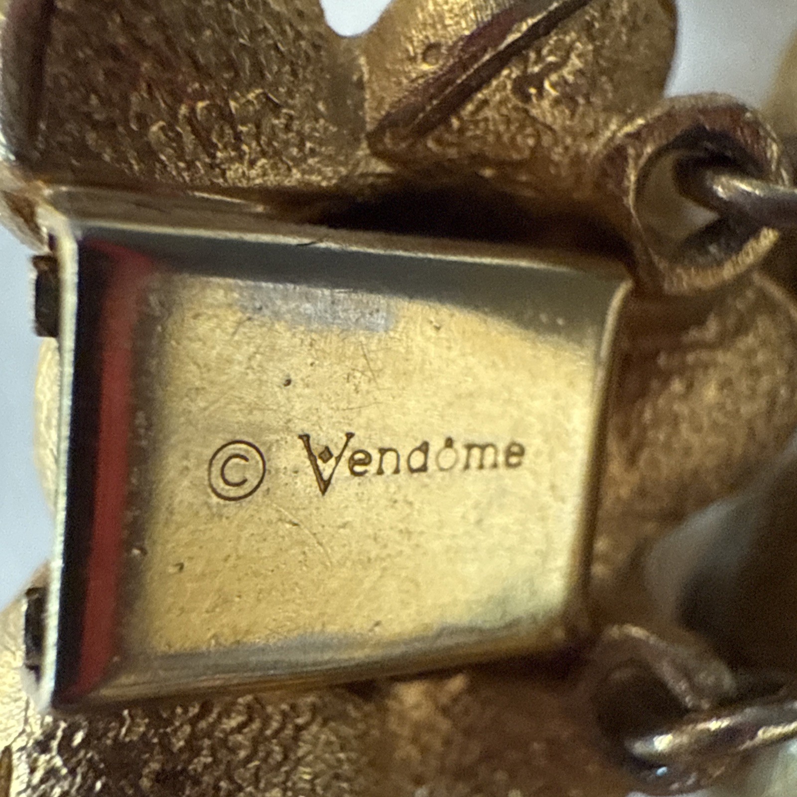 VENDOME Double Strand Gold Tone Beaded Necklace Satin Finish Signed
