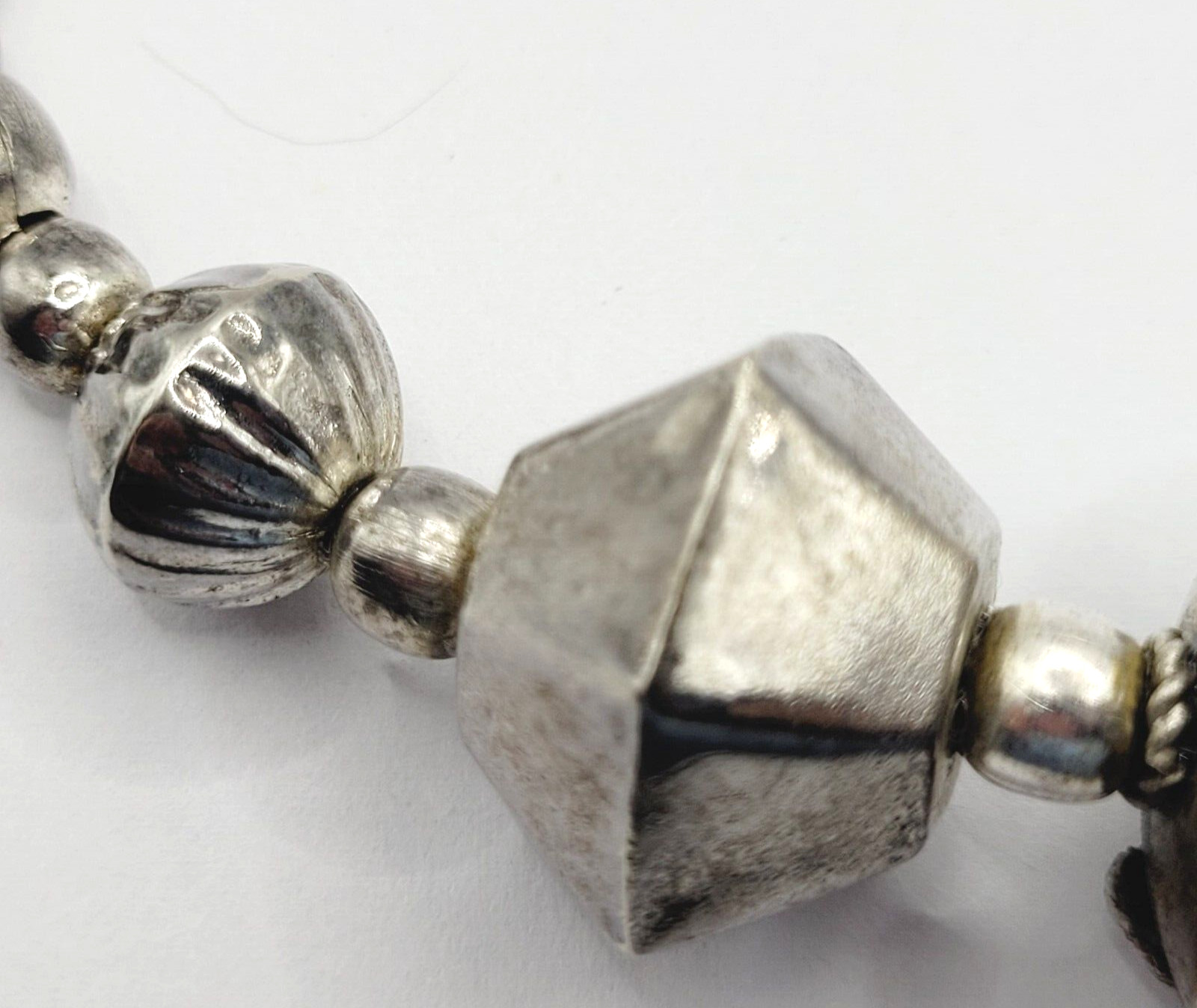 Unique Style Native Brutalist Industrial Silver Tone Metal Vtg Necklace 29 Inch