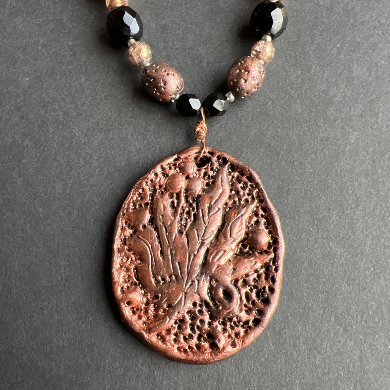 Peace Love Dopamine Weed Leaf Necklaces Vintage Copper Silver Tones Necklace LOT