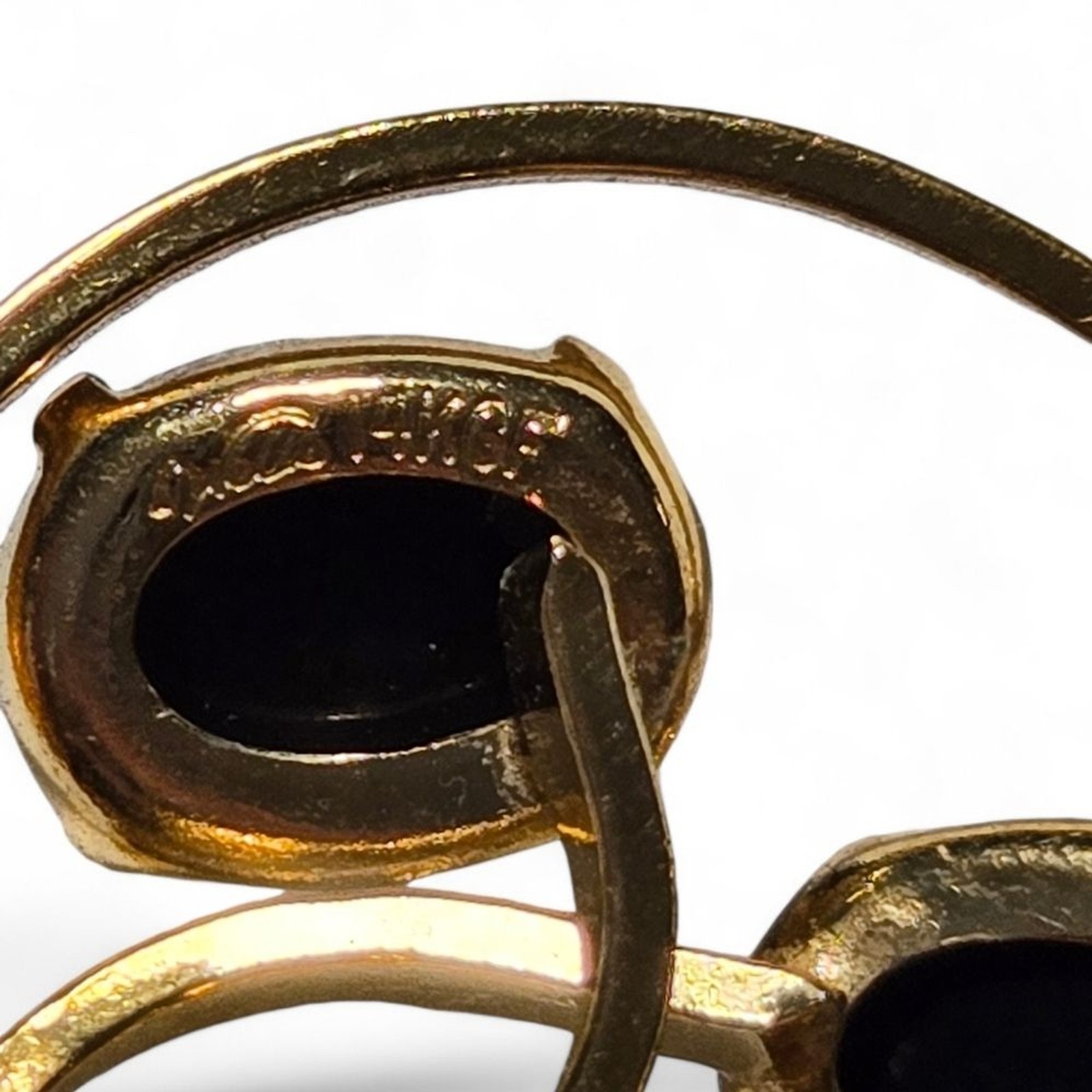 14K GF Gold-filled Onyx Bouquet Brooch Vintage