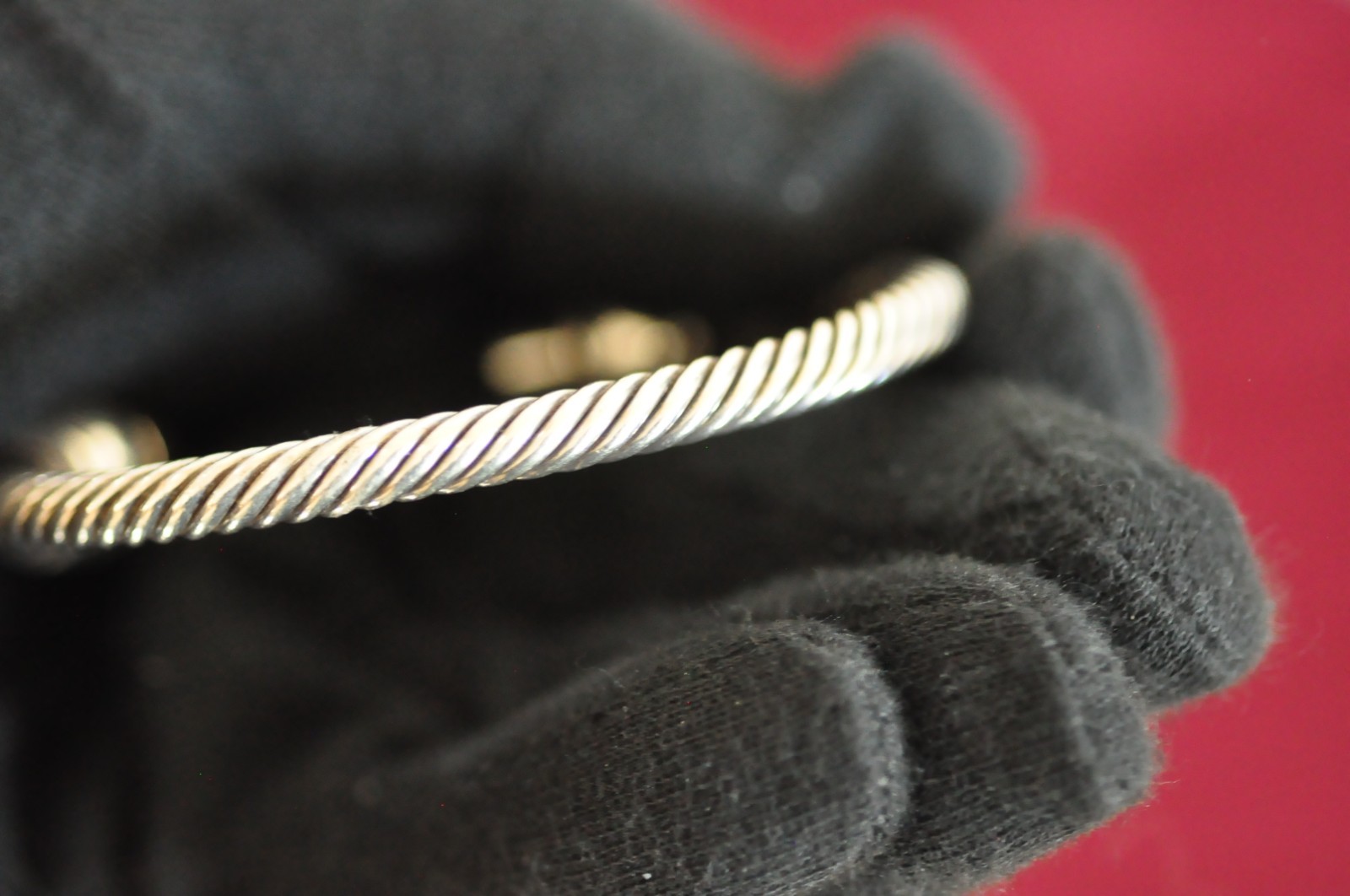 44g Mexican Sterling Silver Cable Bracelet – Onyx Tips Marked 925 Mexico