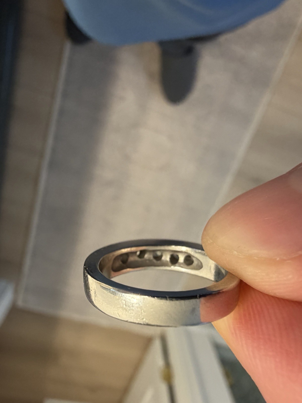 Vintage Platinum 5-stone Diamond Gypsy Ring Size 5