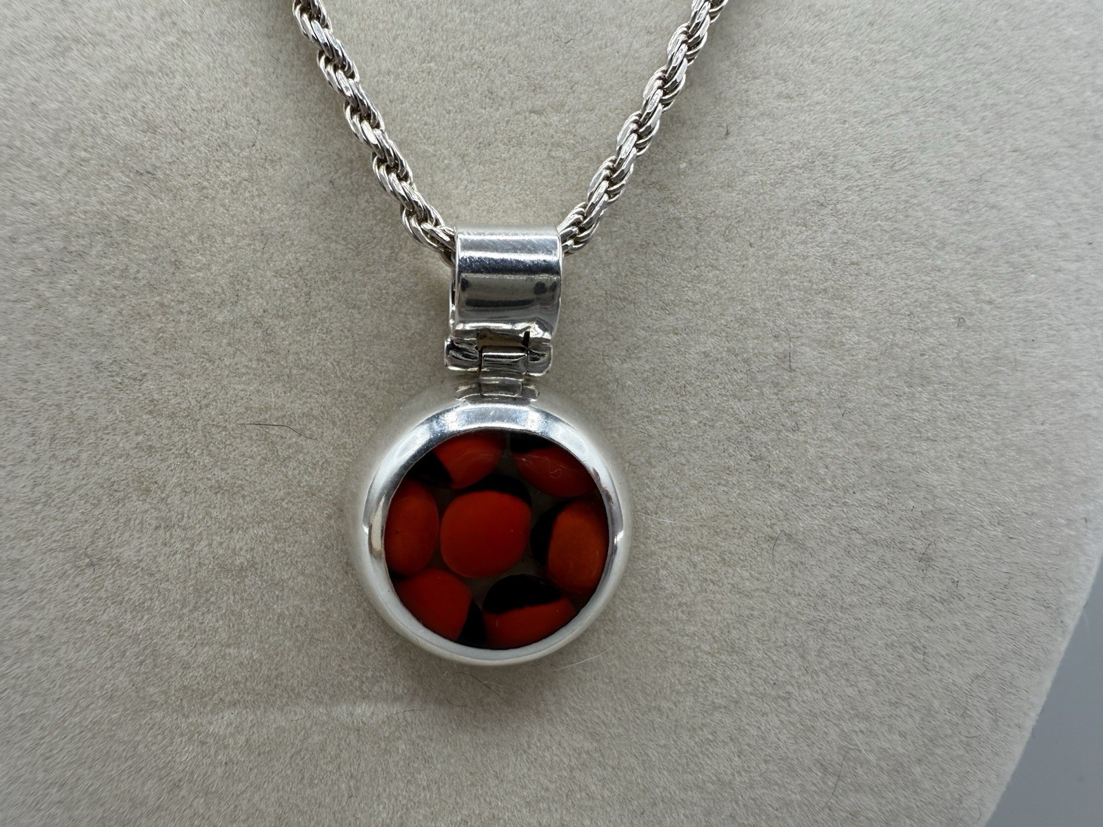 Vintage Peruvian huayruro Seed Pendant And Necklace Chain