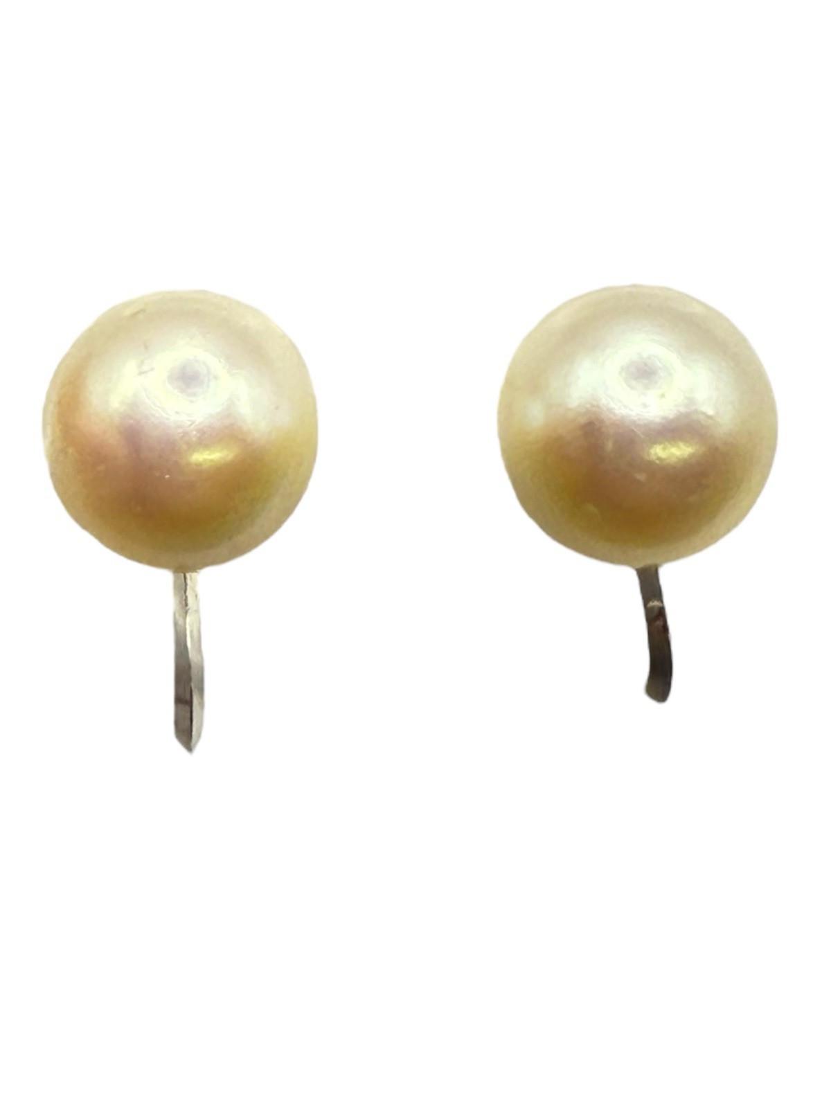 Vintage Faux Pearls 11mm Screw Back Earrings Elegant Classic Look