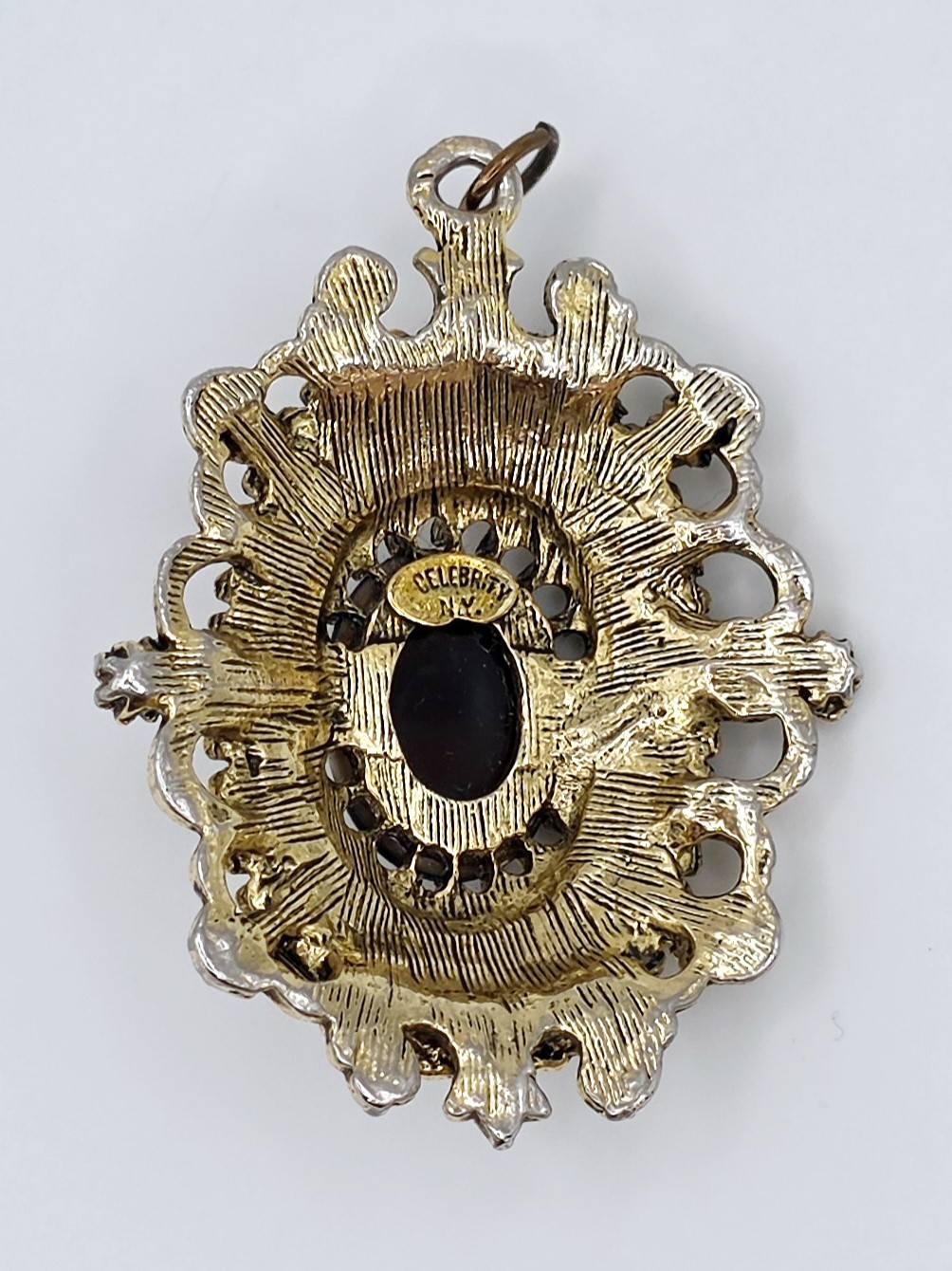 Vtg Mid Century Costume Jewelry Pendant Lot 3 Celebrity NY Tiger Eye Jade