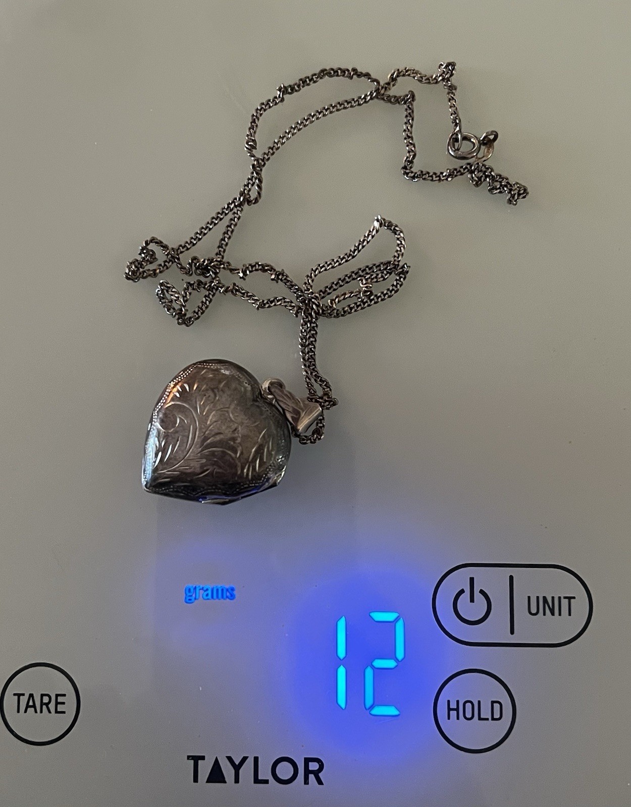 Sterling Silver Heart Necklace Pendant Puffy Locket Chain 925 Vintage Signed US