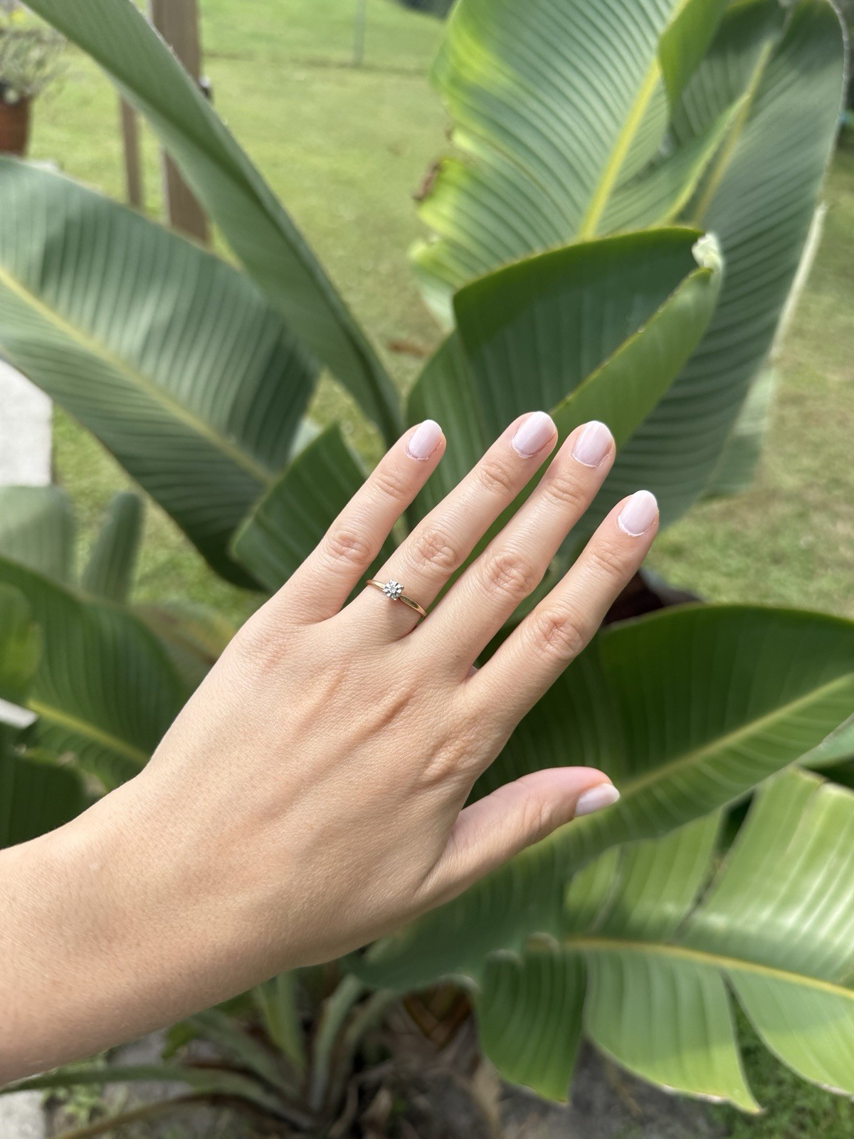 Vintage 1950s Mid Century 10K Gold Illusion Diamond Ring Size 5.5 Minimalist