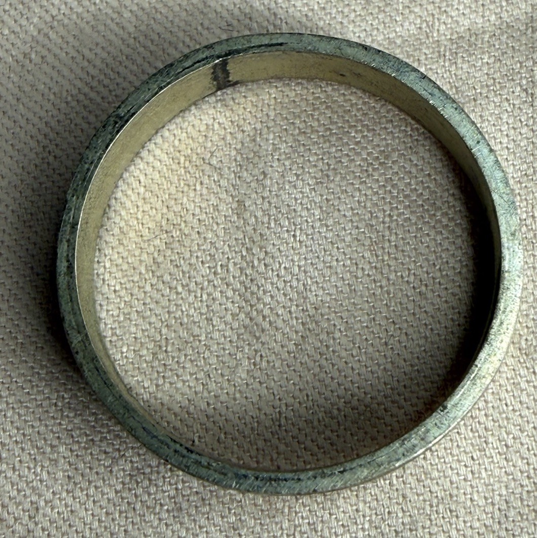 Vintage Abalone Shell Inlay Ring Band Boho Estate Jewelry Size 8