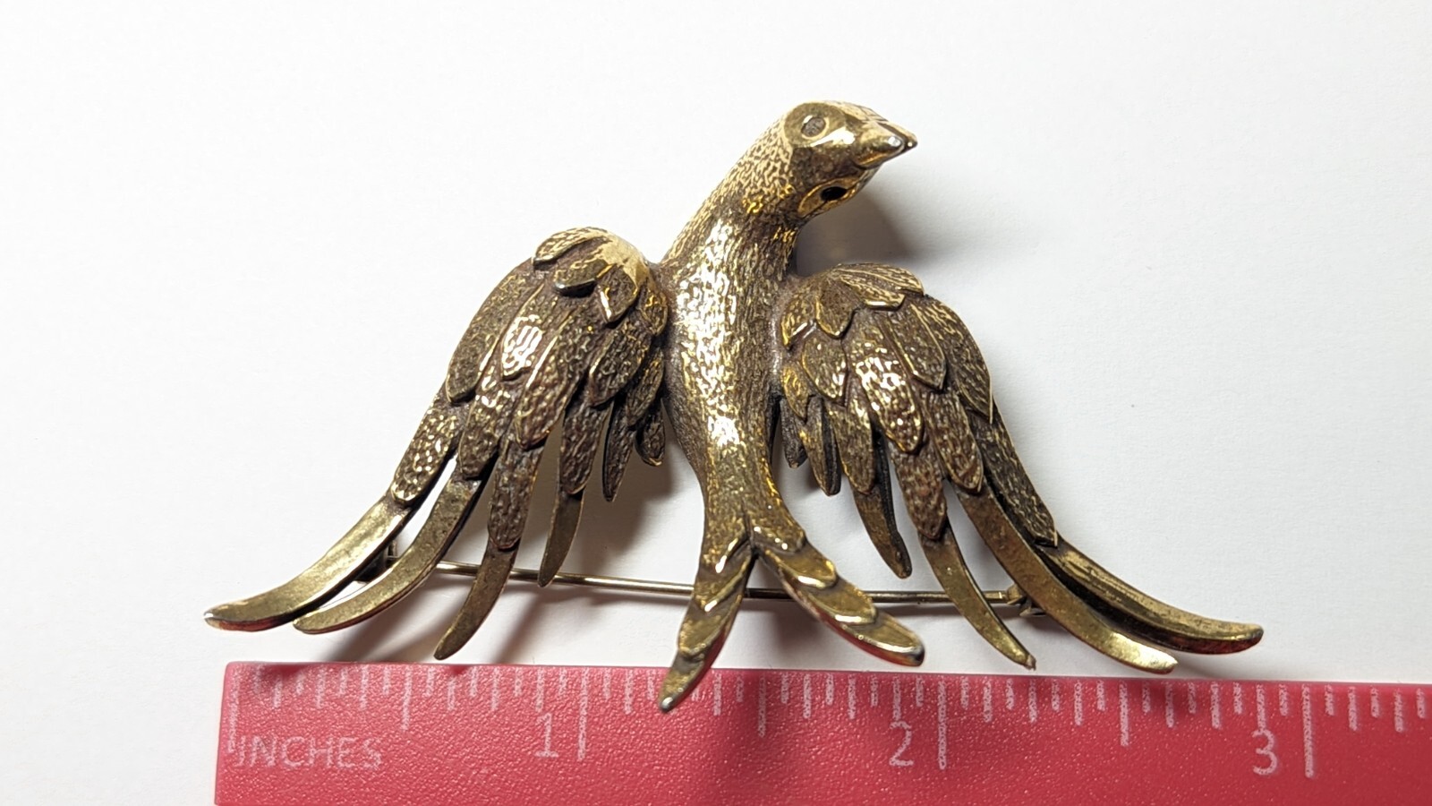VINTAGE ZENTALL EAGLE BROOCH PIN SIGNED GOLD TONED