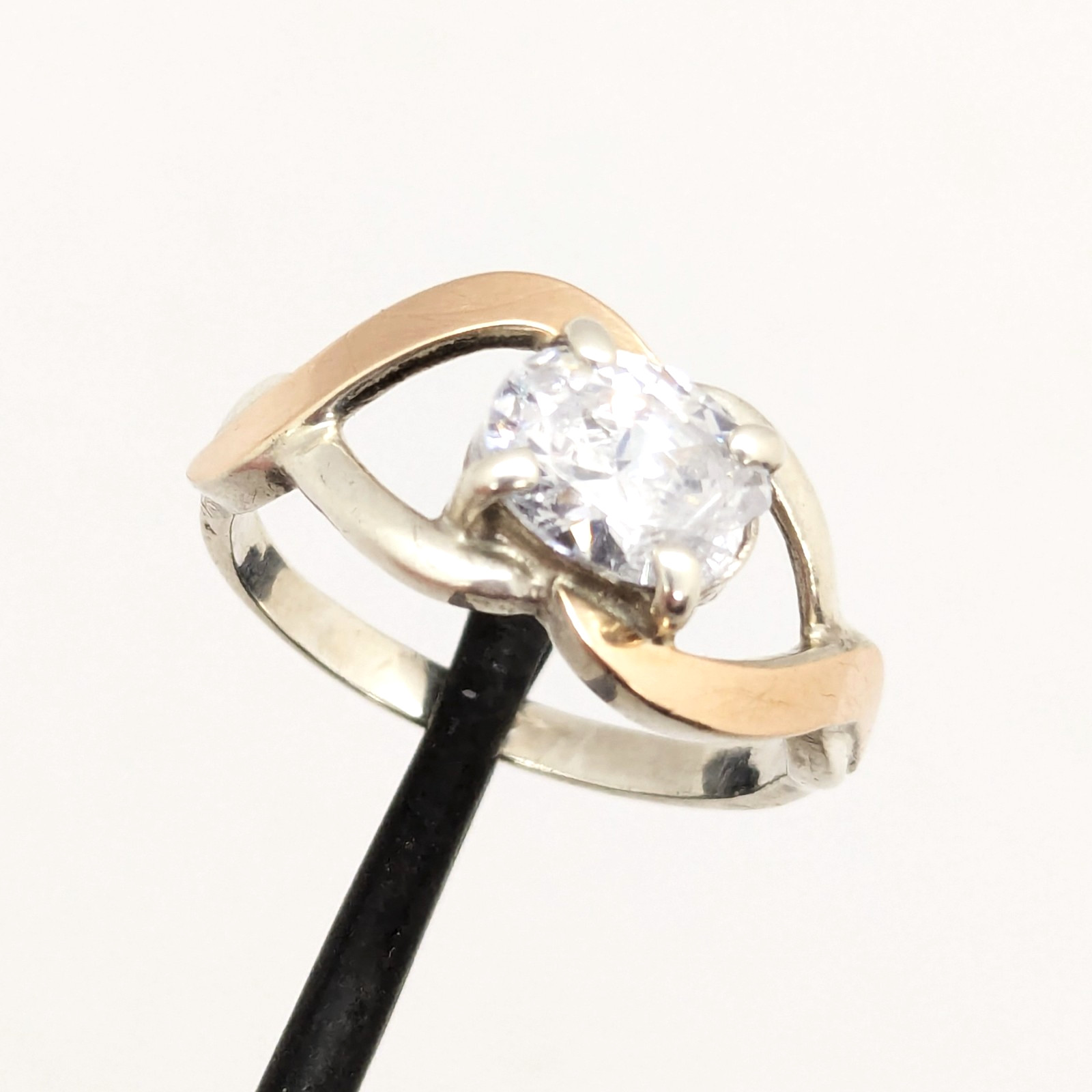 Vintage Luxury RING Silver 925 with Gold Inlay 375 -size: 7.5US (17.5mm)| UA #21