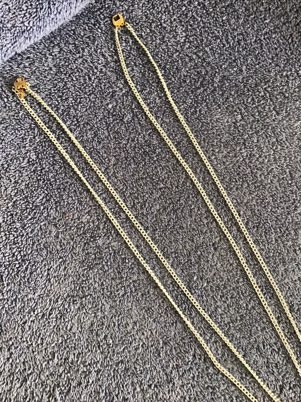 Monet Tassel Necklace White Chain Link Multi Strand Gold 18” LONG Double Strand