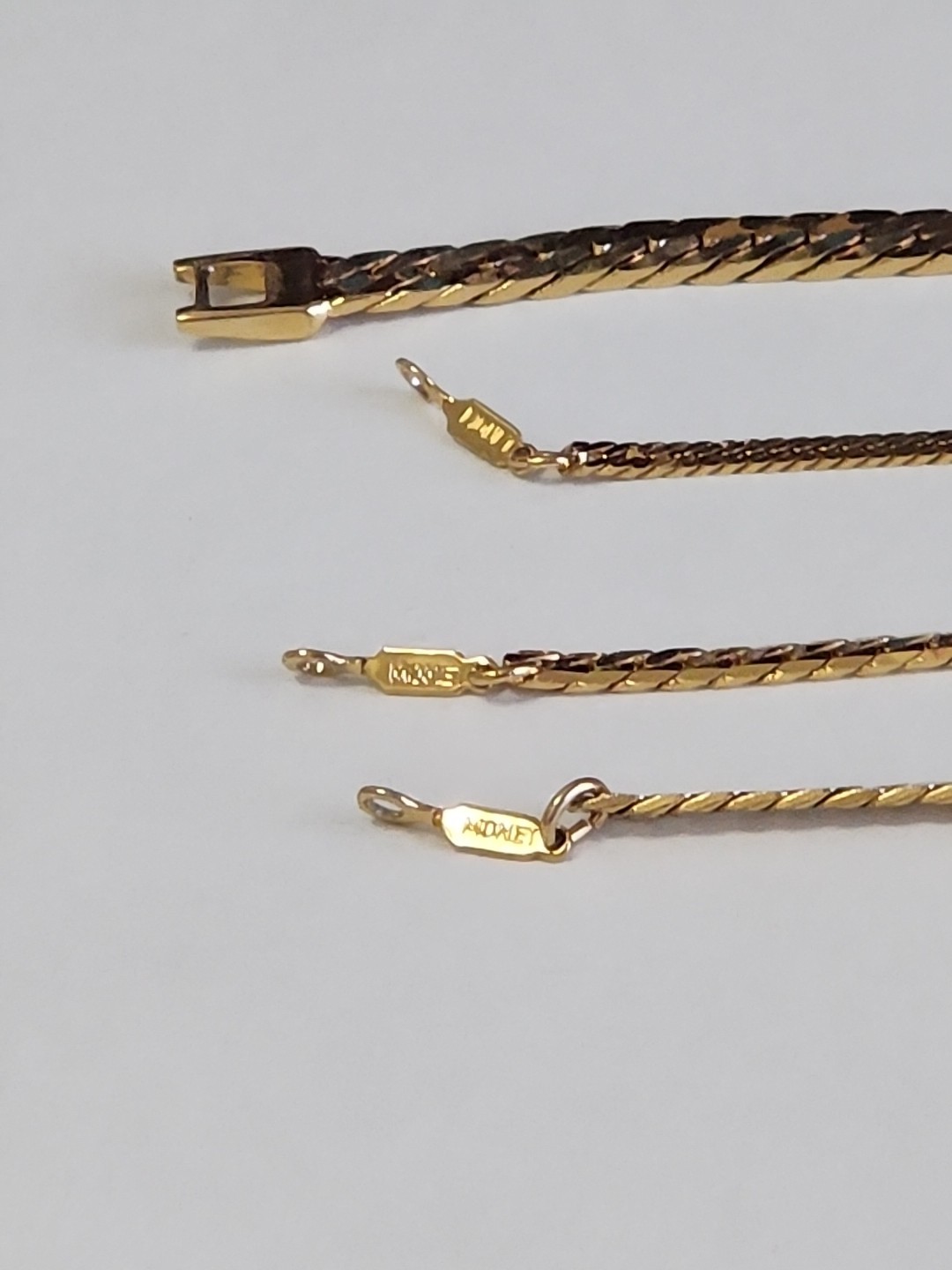 Vintage 1937s 1950s Four Monet Bracelets all 7″ Curb Chain