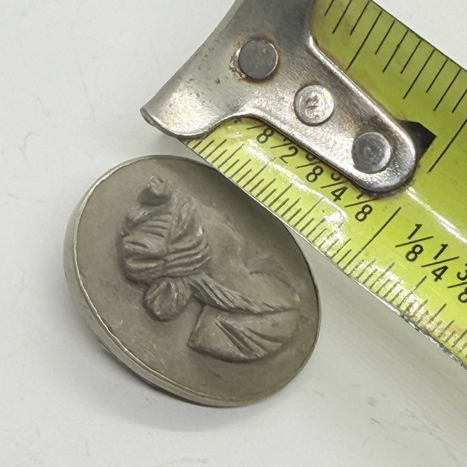 Vintage Victorian Italian Gray Lava Stone Cameo Brooch Pin High Relief Portrait