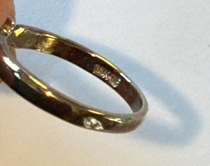 VTG 18KGE FAUX DIAMOND CRYSTAL ENGAGEMENT RING SIZE 6 3/4