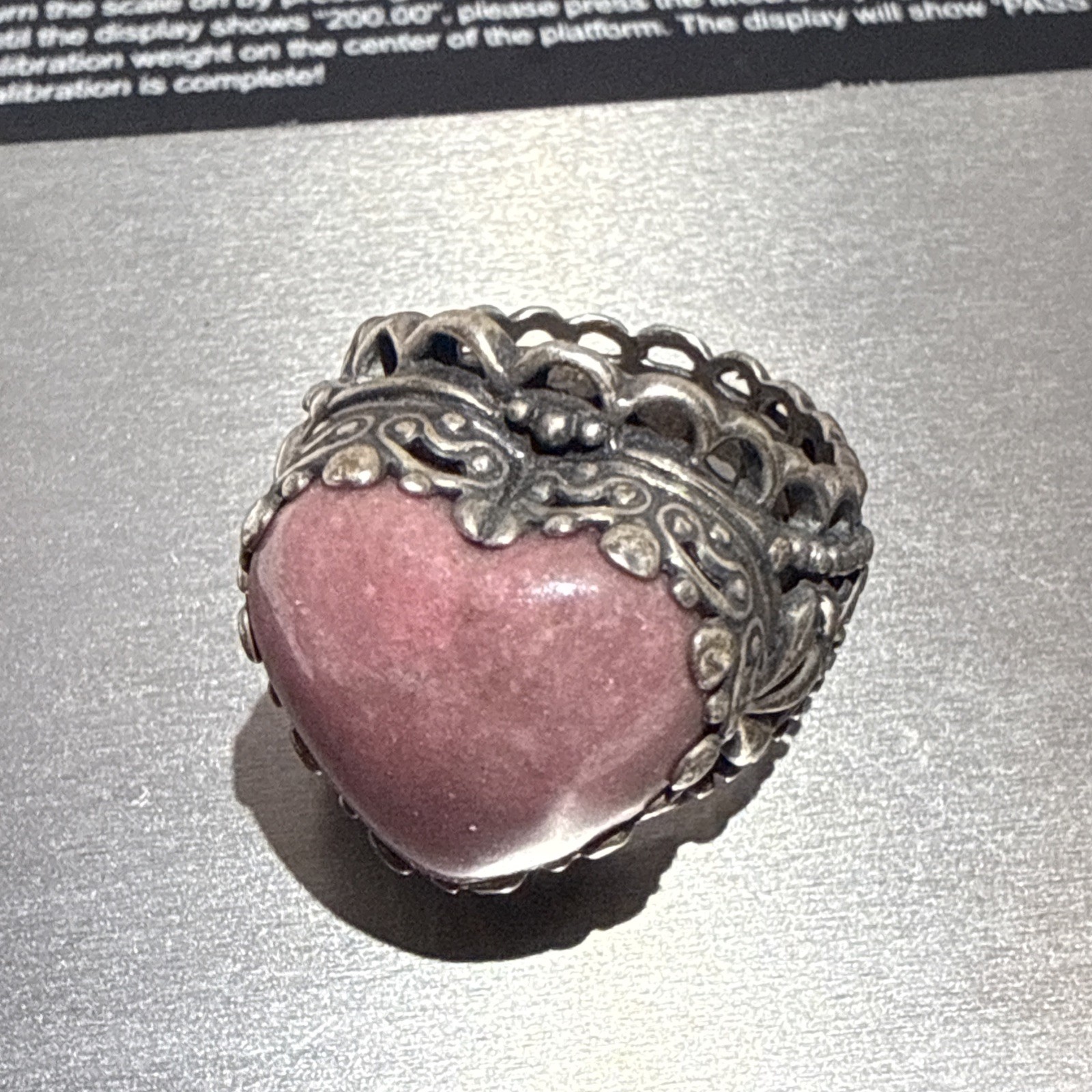 Carolyn Pollack Heart Ring Pink Rhodonite Te Amo Size 6 Sterling Silver 925