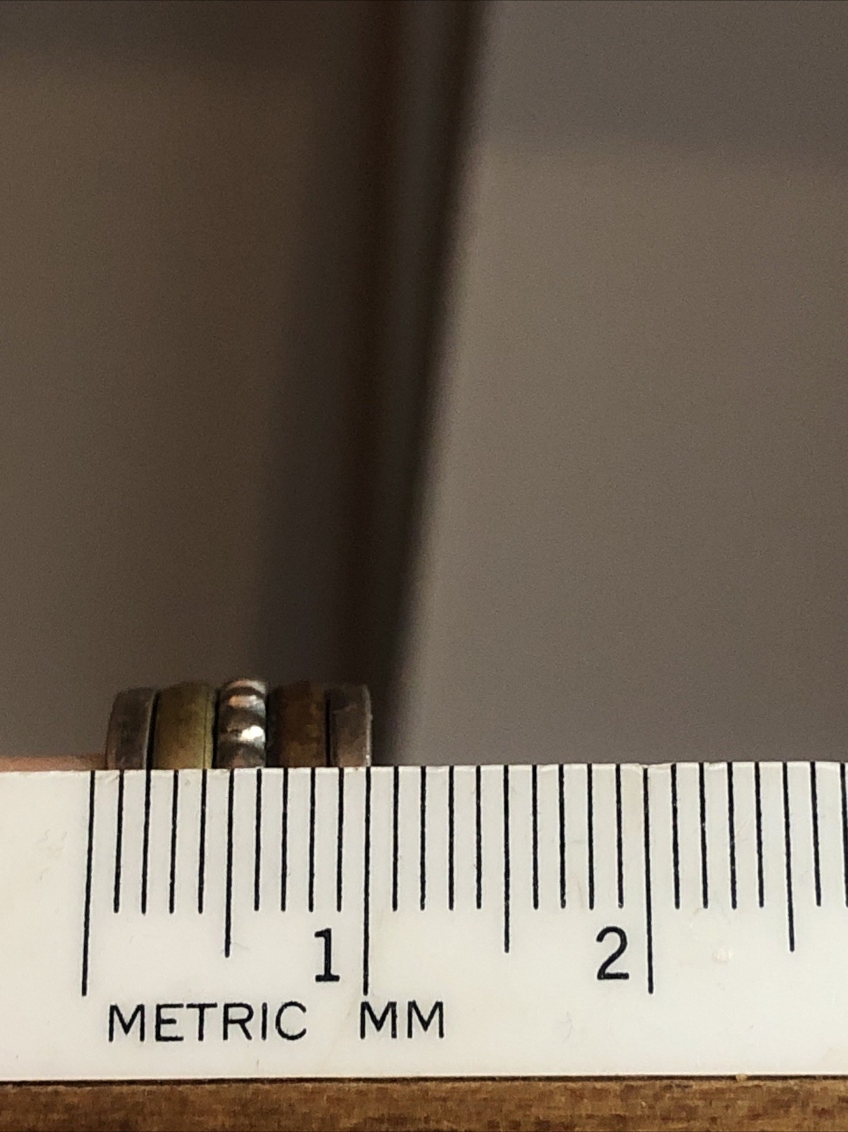 b47. Vintage Sterling Silver Copper Brass Spinner Band Ring Size 6.25-6.5. 5.8g