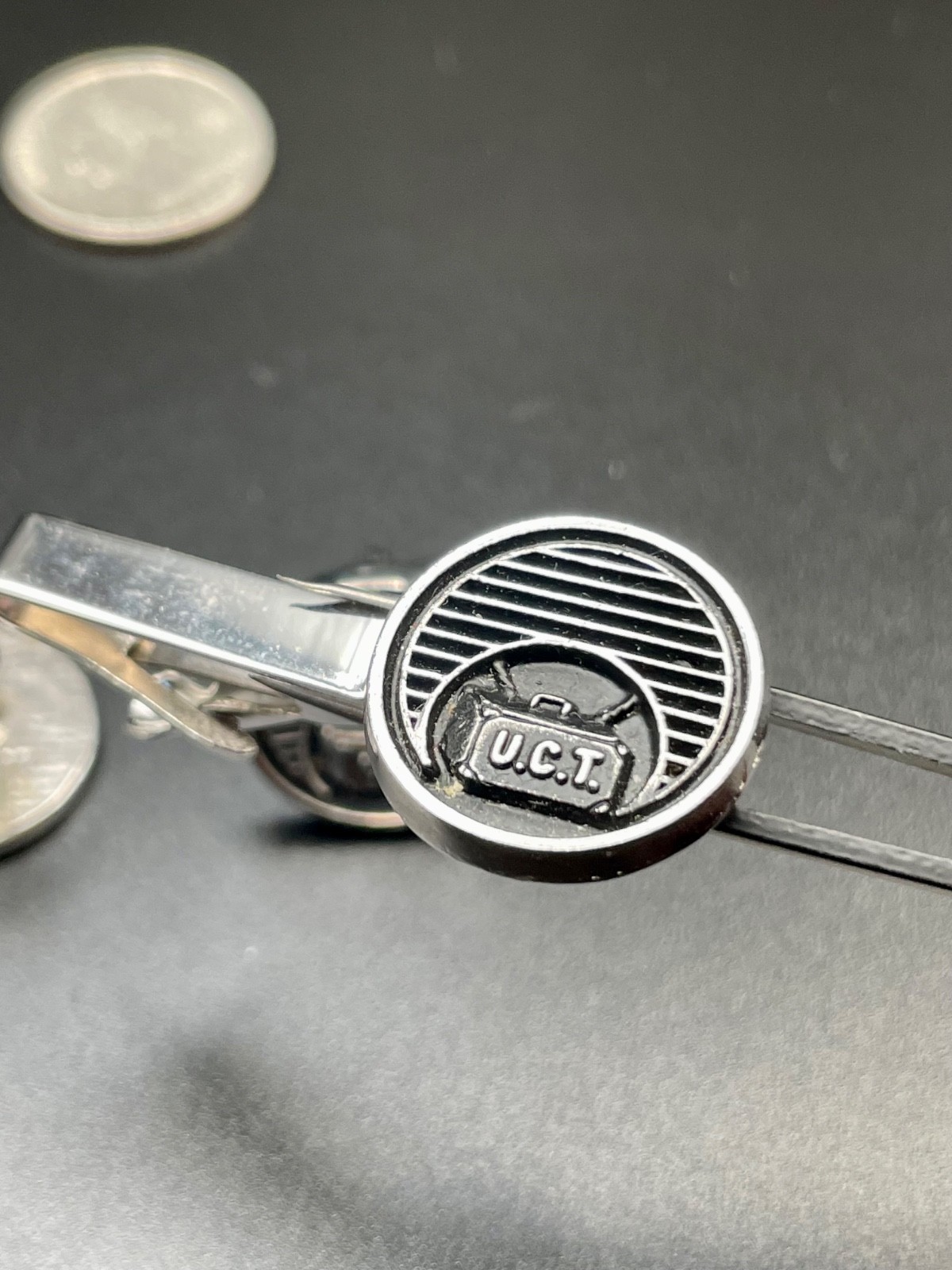 Vintage UCT United Commercial Travelers Cufflink and Tie Clip Set Fraternal