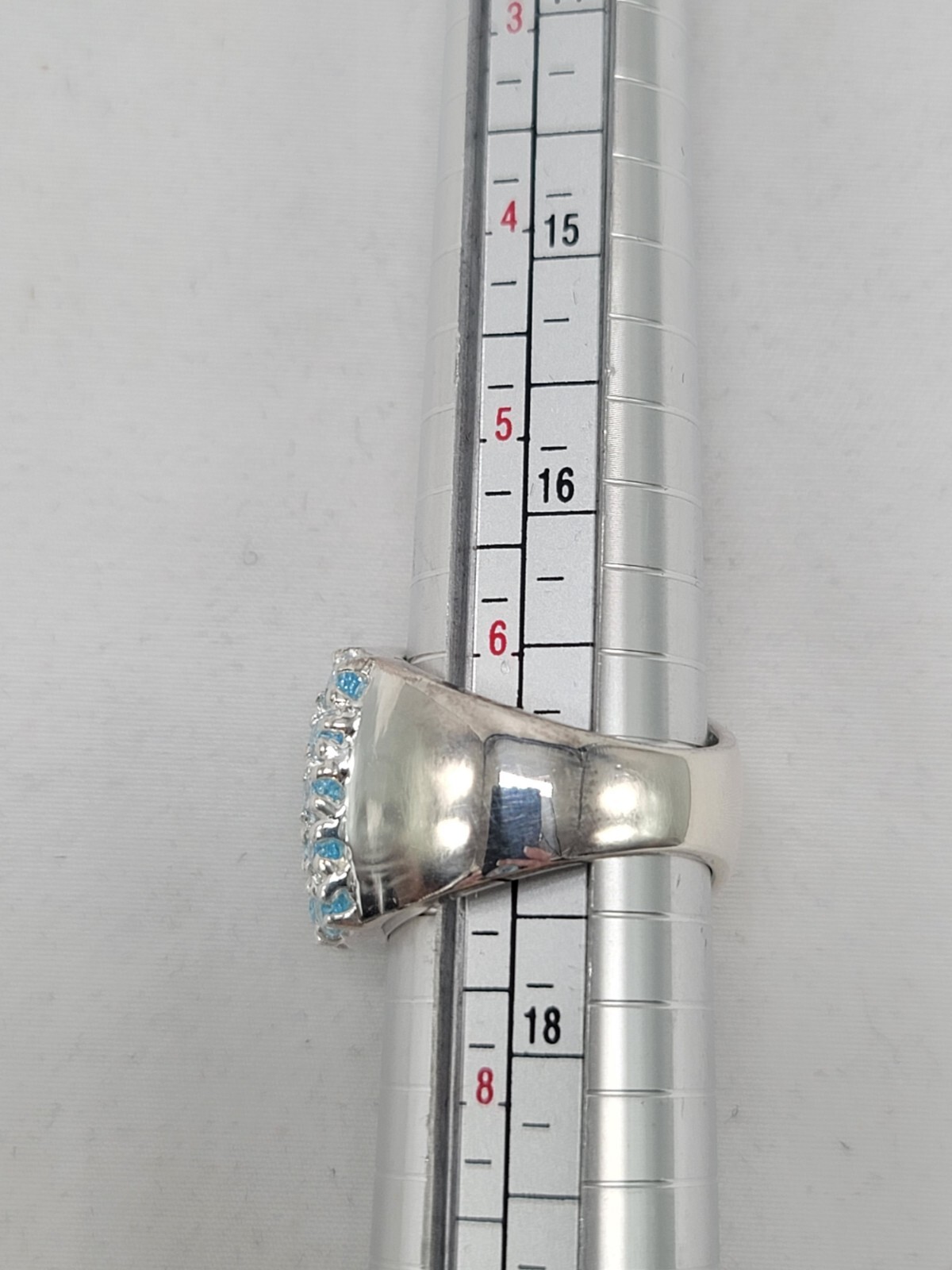 Chalcedony Blue Topaz Ring Size 7 Statement 925 Sterling Silver New In Box HSN