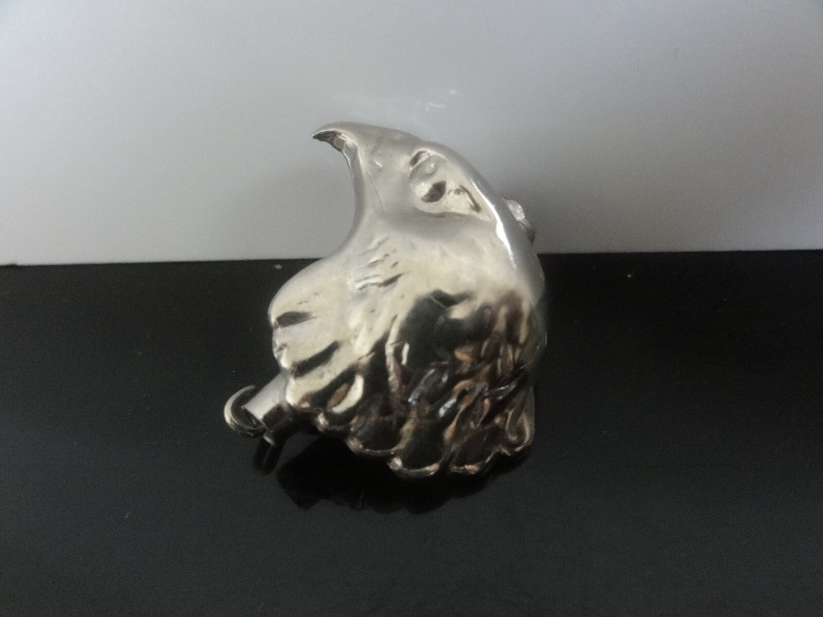 Vtg Rare Silver Eagle Head Man Hat Revere Hunt Pin Brooch with Feather Container