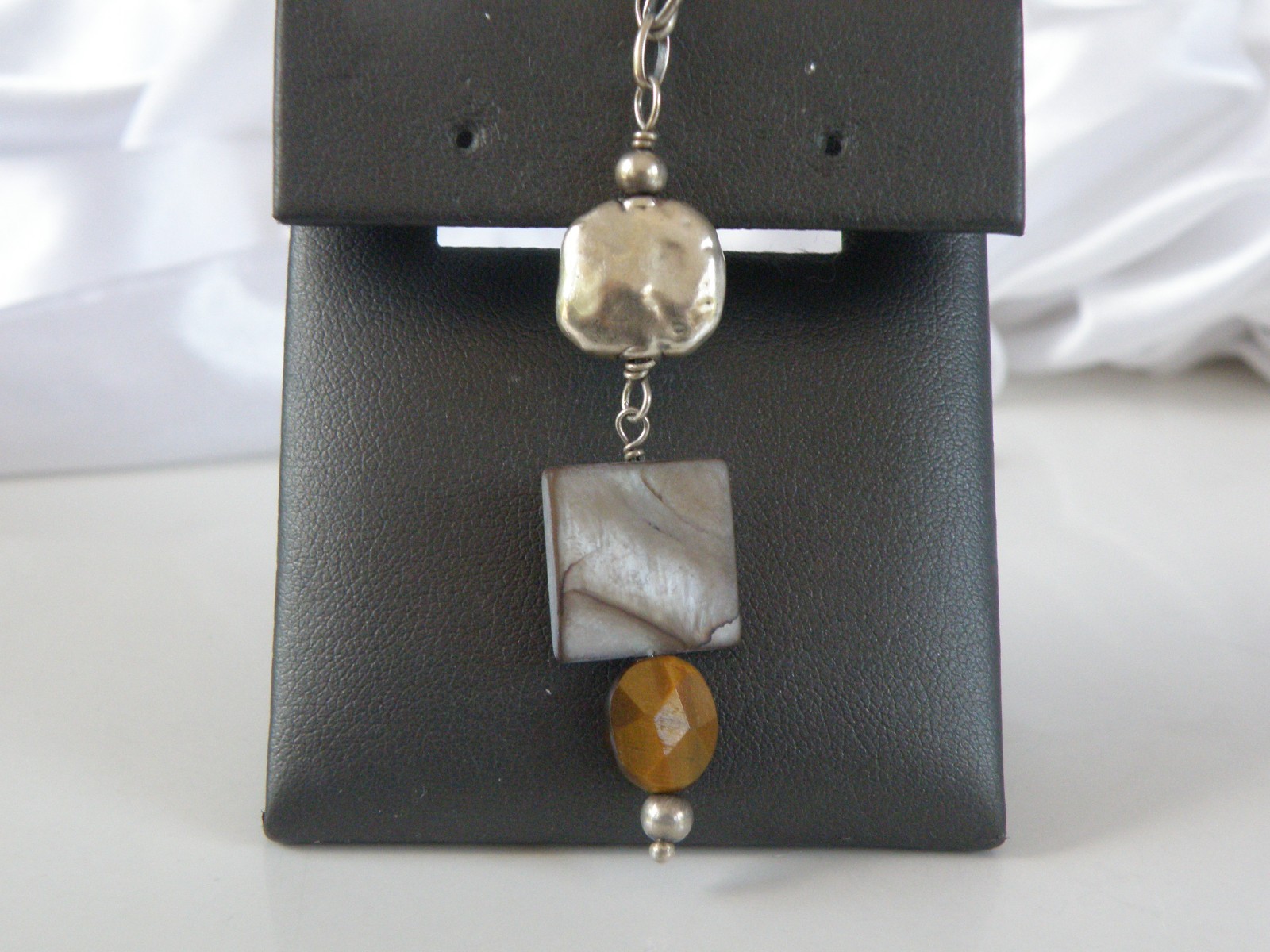 Silpada Sterling Silver 925 Rustic Boho Abalone Rolo Chain Link Necklace