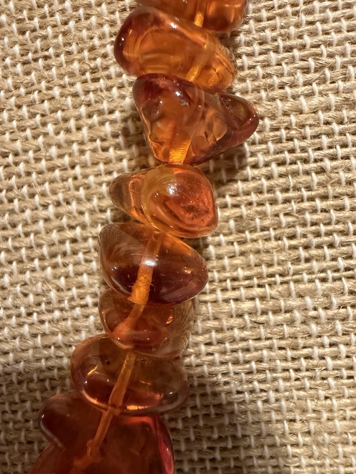 Vintage Graduated Baltic Amber Necklace Natural Honey Amber Nugget Beads 28”