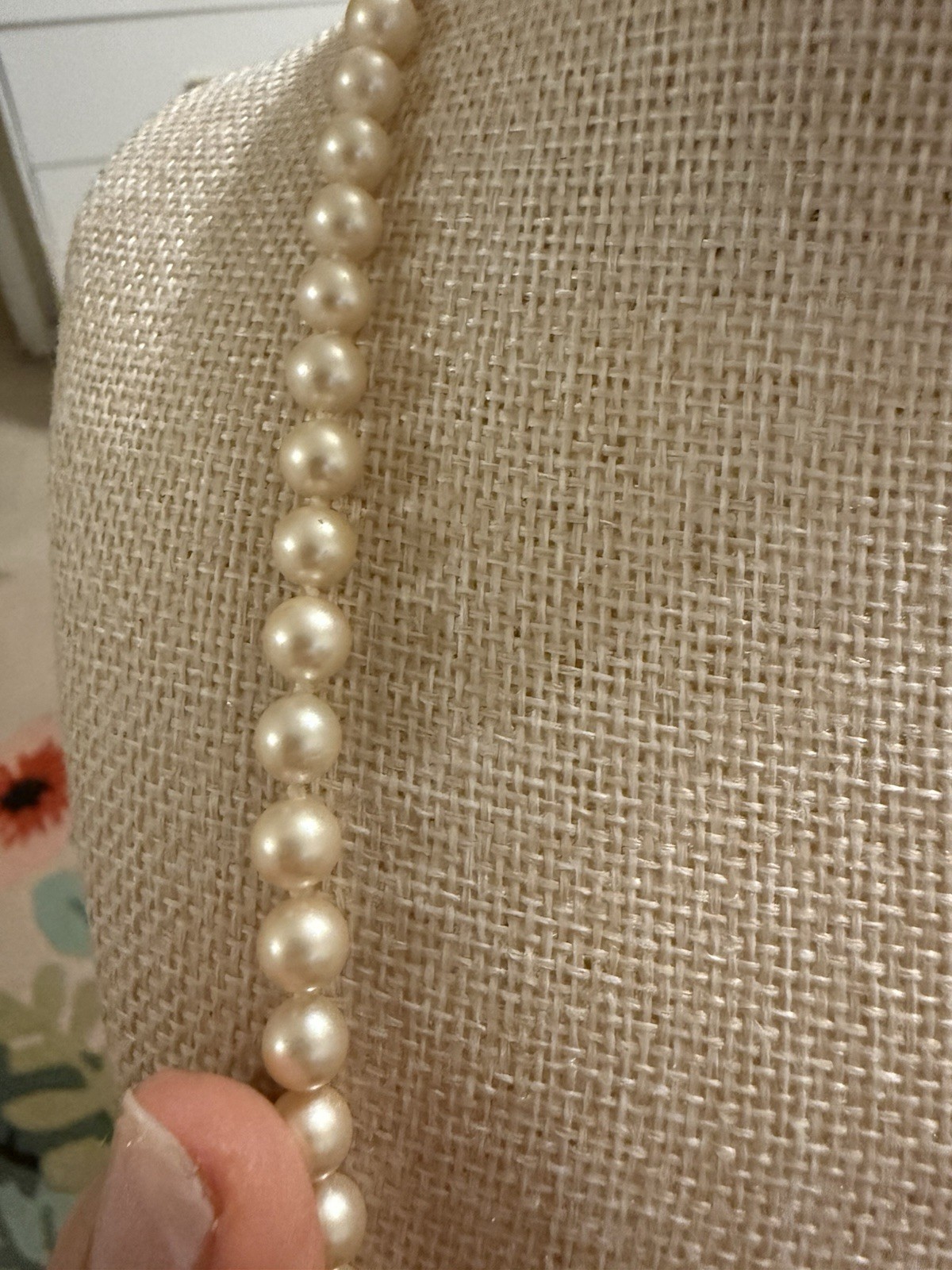 Vintage Pearl Necklace Lobster Claw Clasp Silver Tone